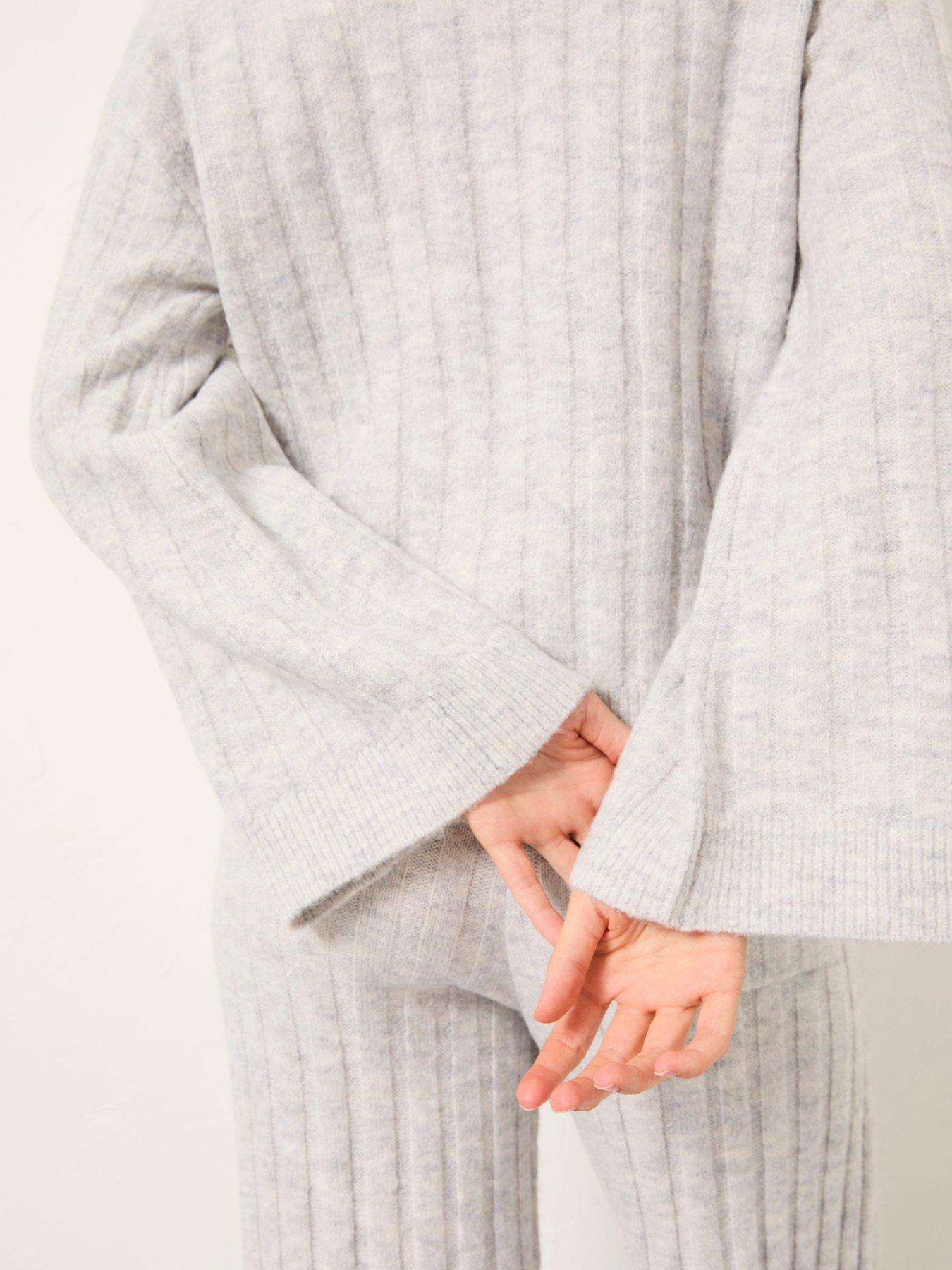  image of fatface-knit-lounge-jumper-grey