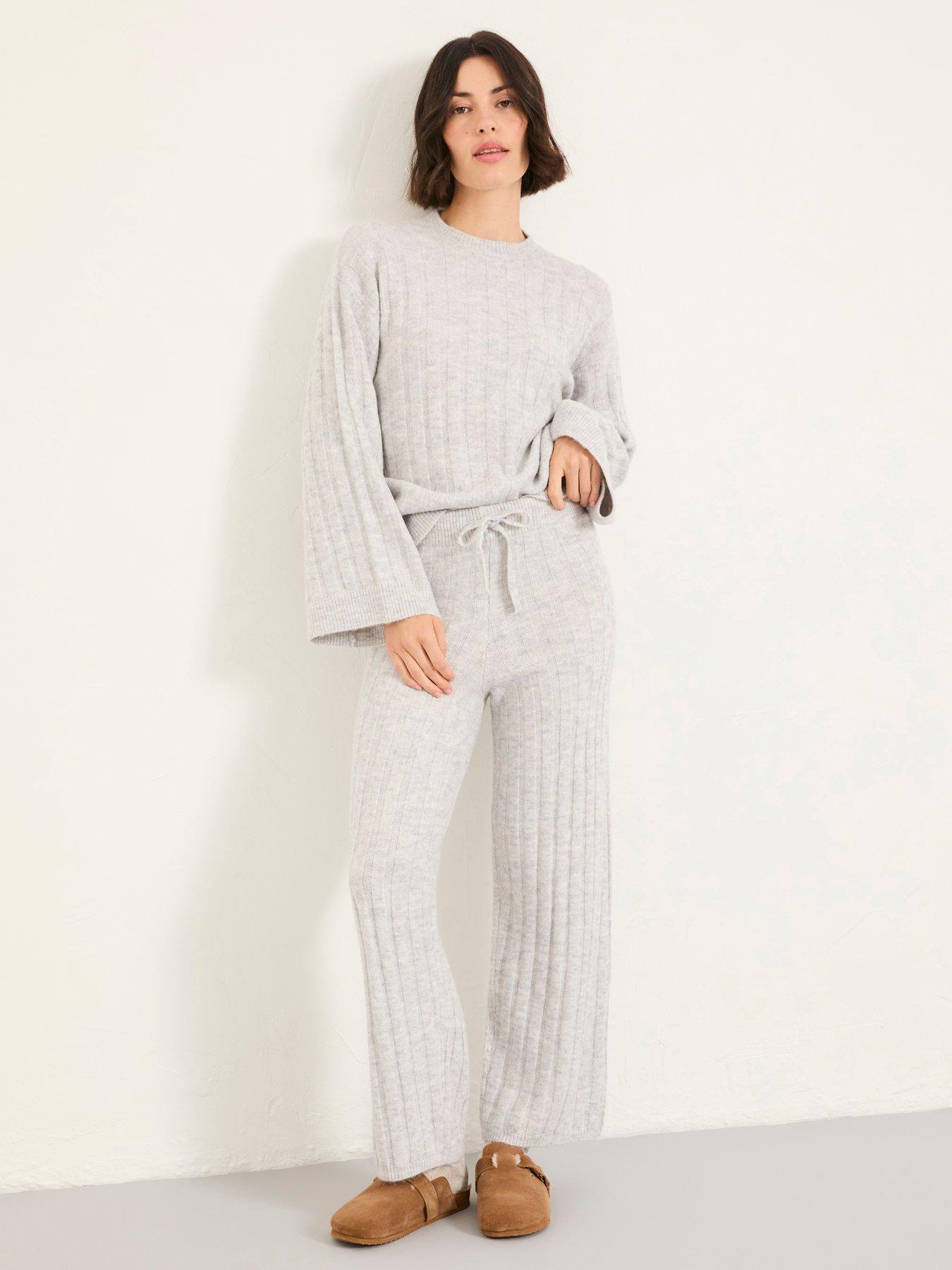  image of fatface-knit-wide-leg-lounge-grey