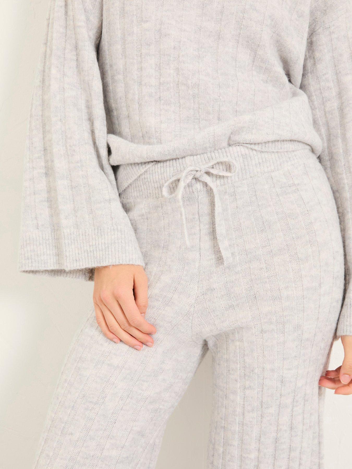  image of fatface-knit-wide-leg-lounge-grey