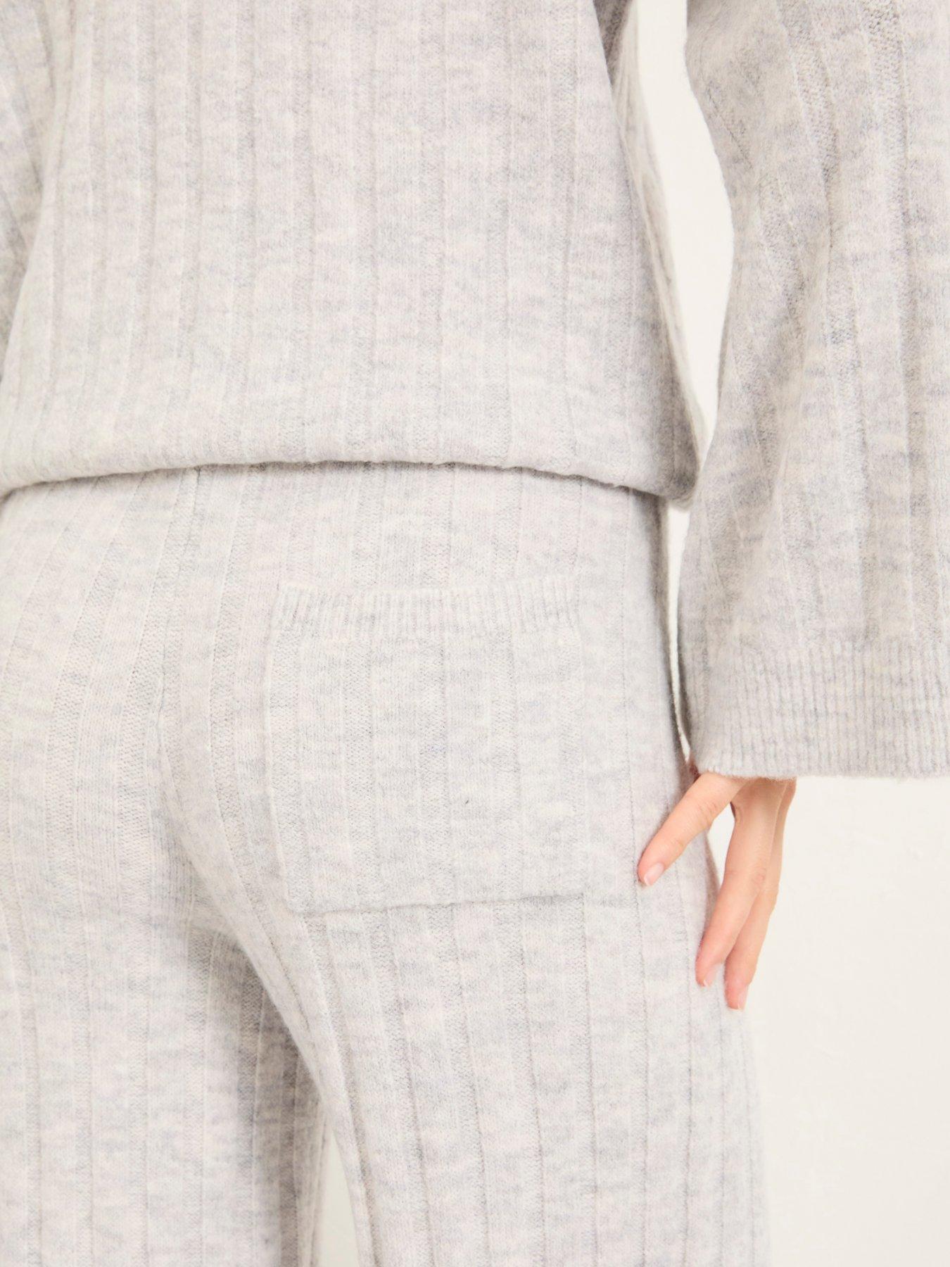  image of fatface-knit-wide-leg-lounge-grey