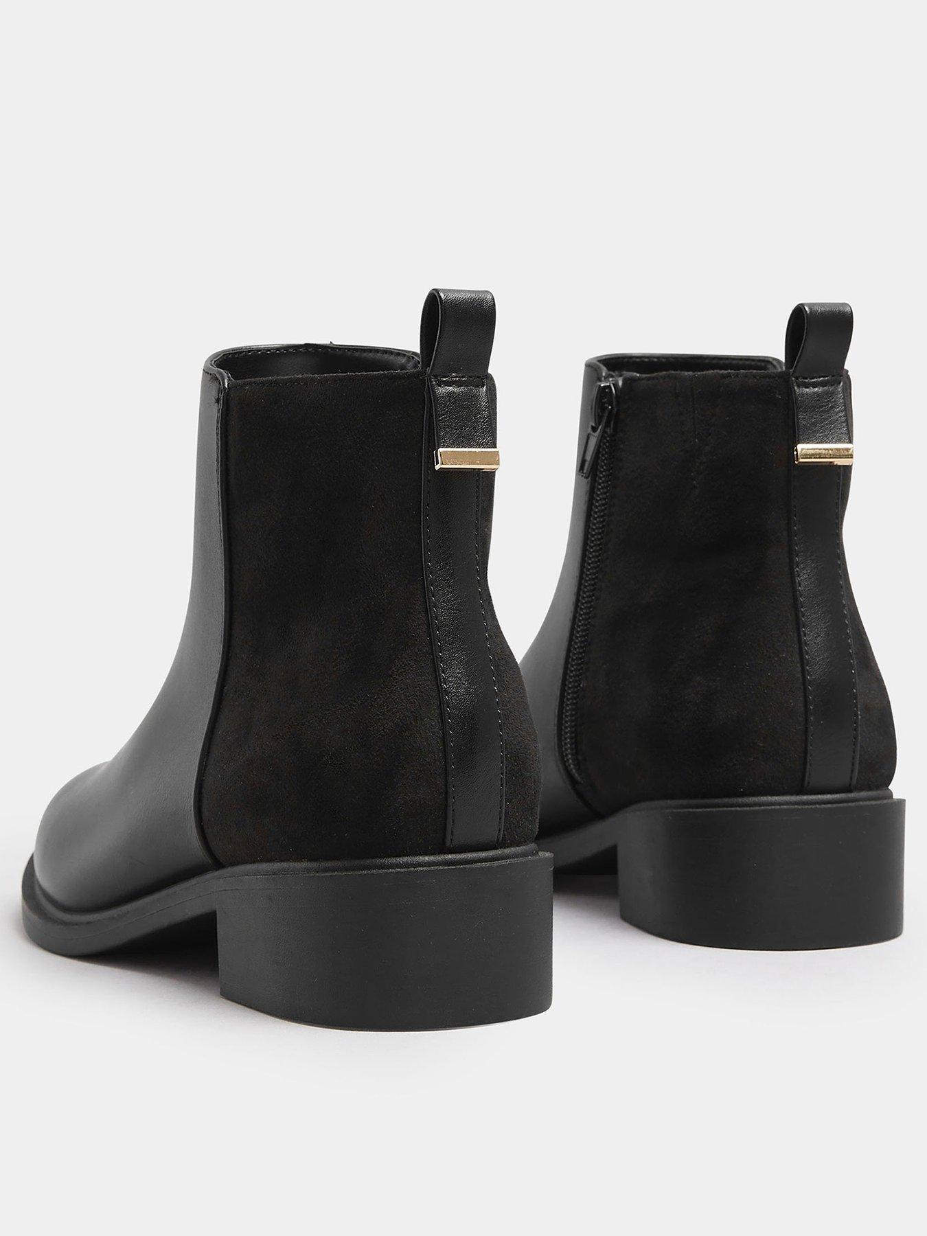  image of yours-wide-fit-metal-trim-ankle-boot-black