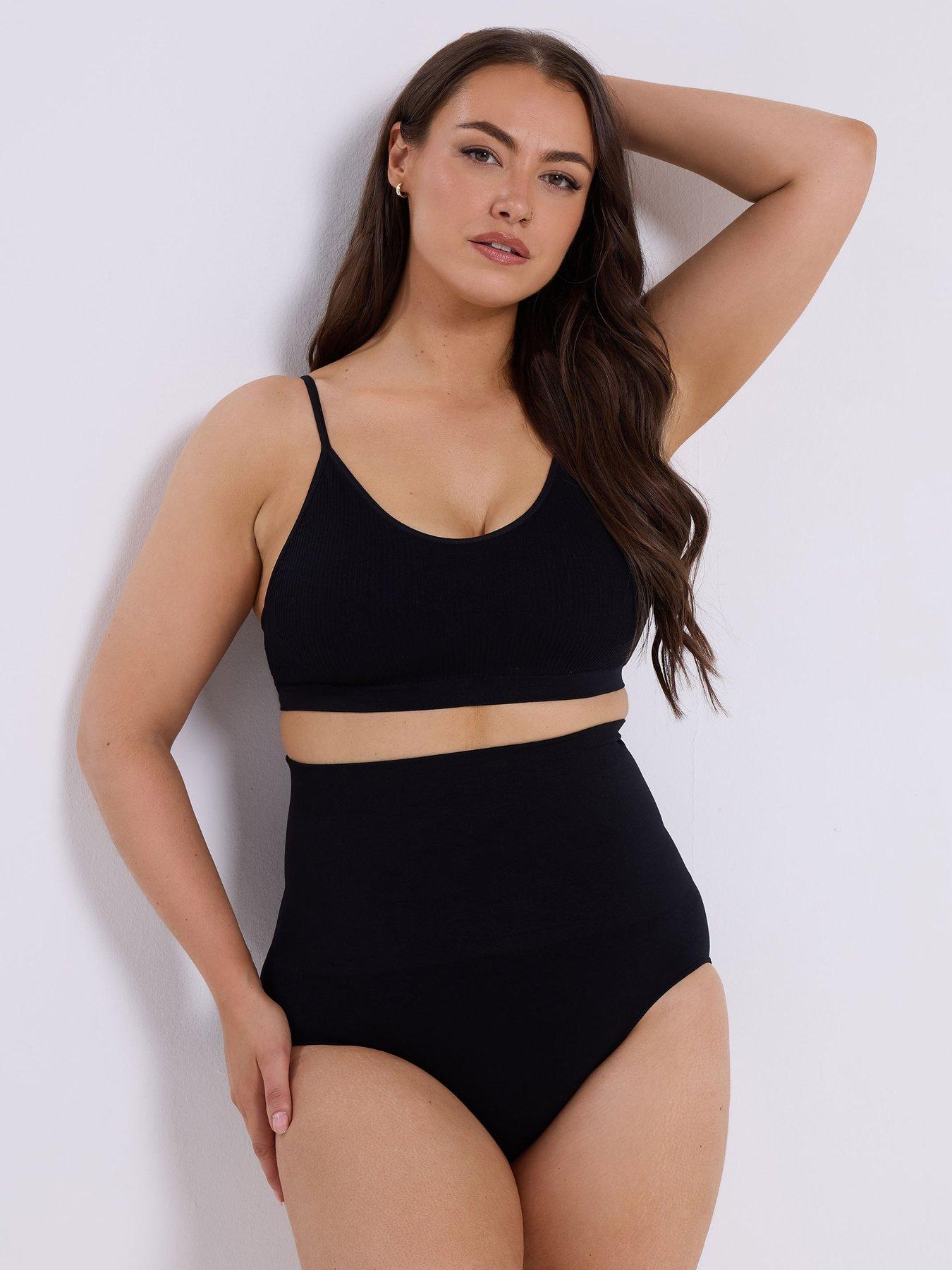 Image 4 of 4 of Yours Curve 2 Pack Seamless Rib Padded Bralette - Black