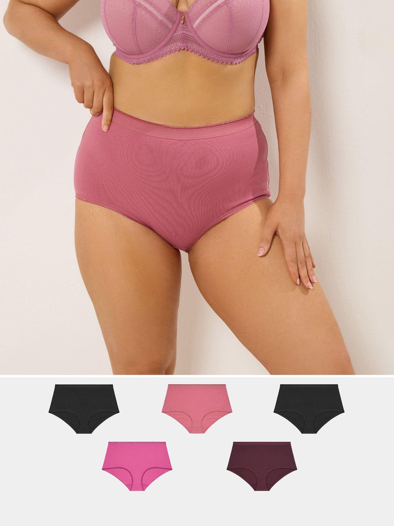 Yours Curve 5 Pack Full Briefs - Purple