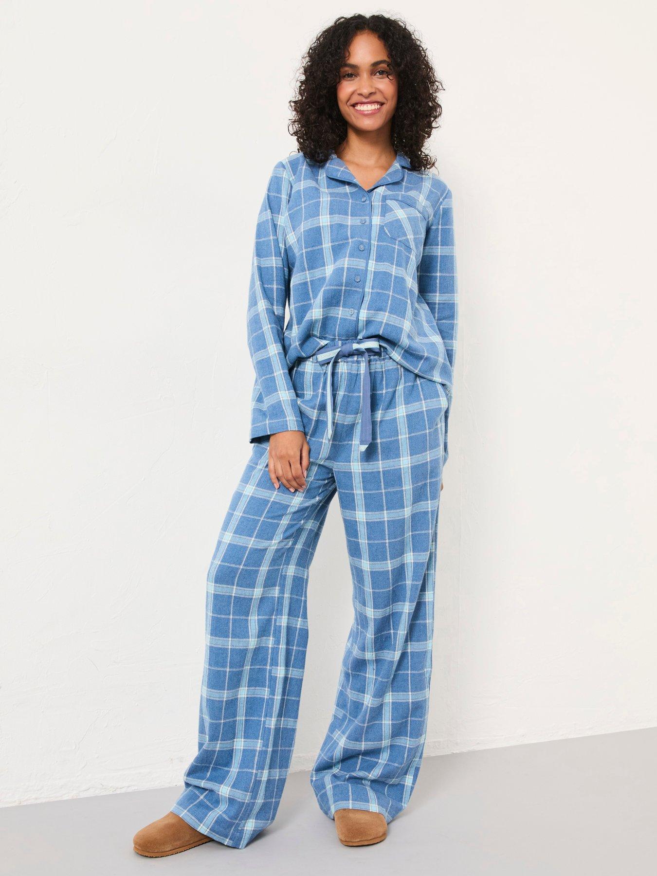 FatFace Woven Check Set - Blue