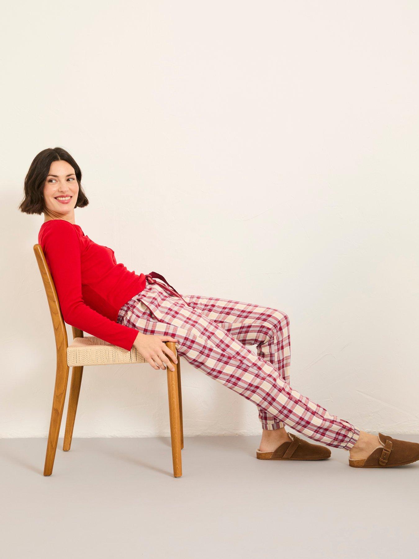 Image 5 of 6 of FatFace Cora Check Pyjamas - Purple