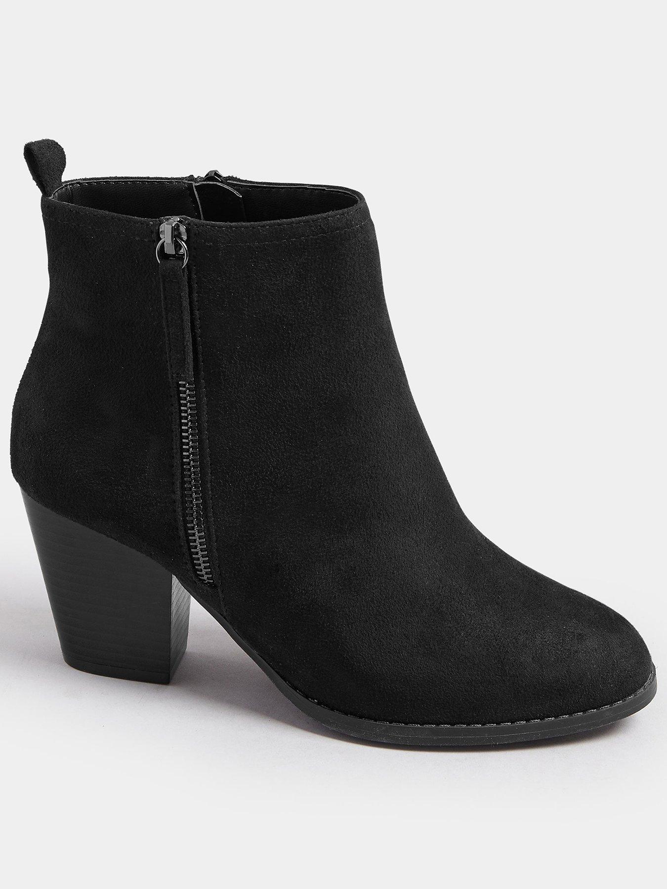 undefined Extra Wide Fit Micro Side Zip Heel Boot - Black