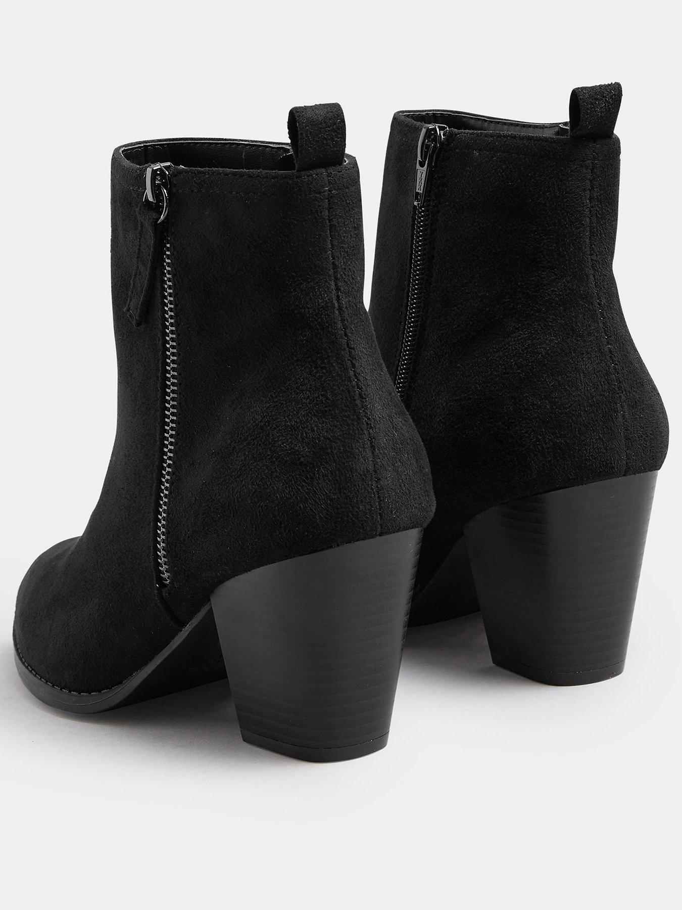 Image 3 of 4 of Yours Extra Wide Fit Micro Side Zip Heel Boot - Black