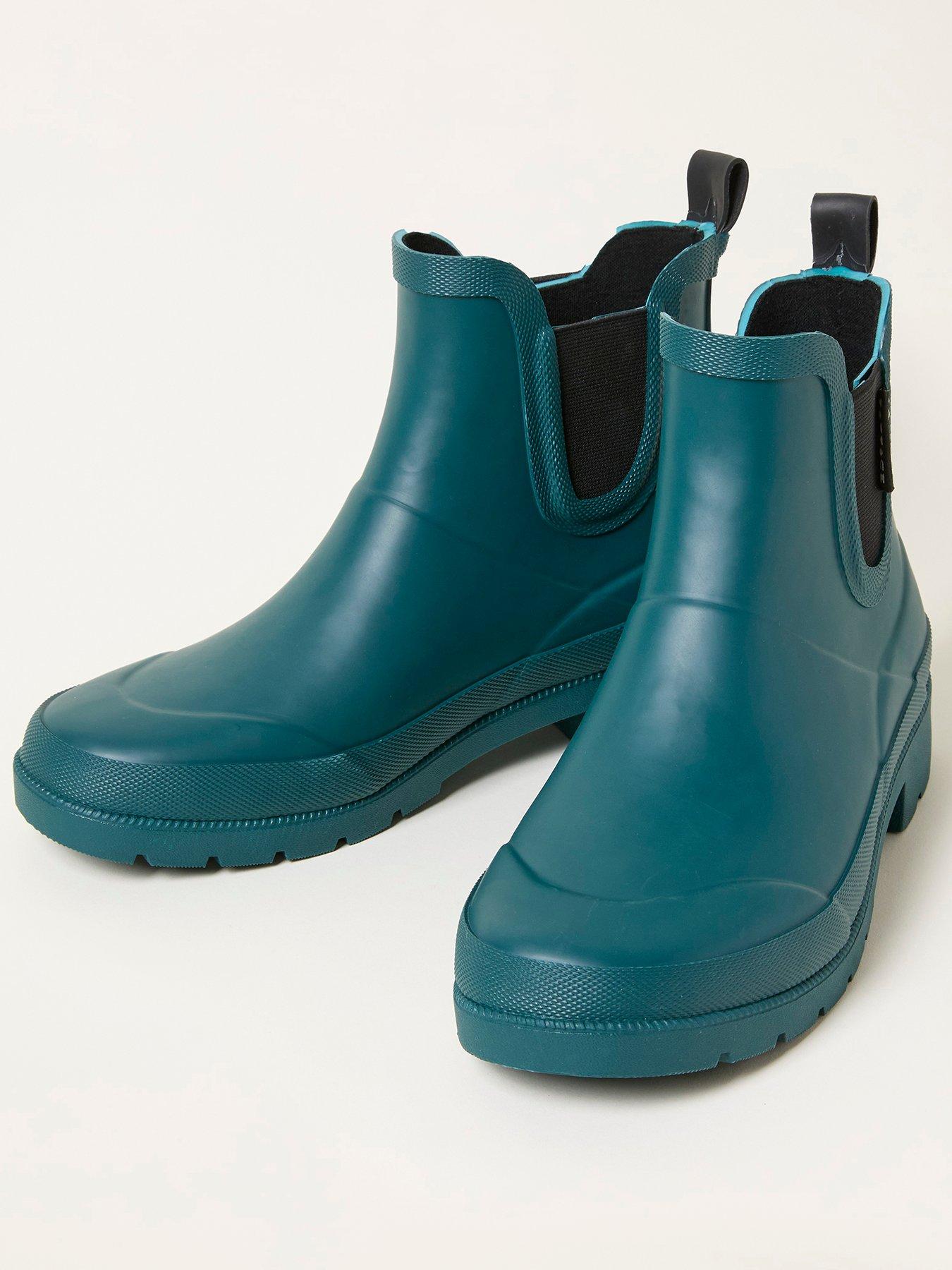 Image 2 of 3 of FatFace Rubber Ankle Welly - Teal