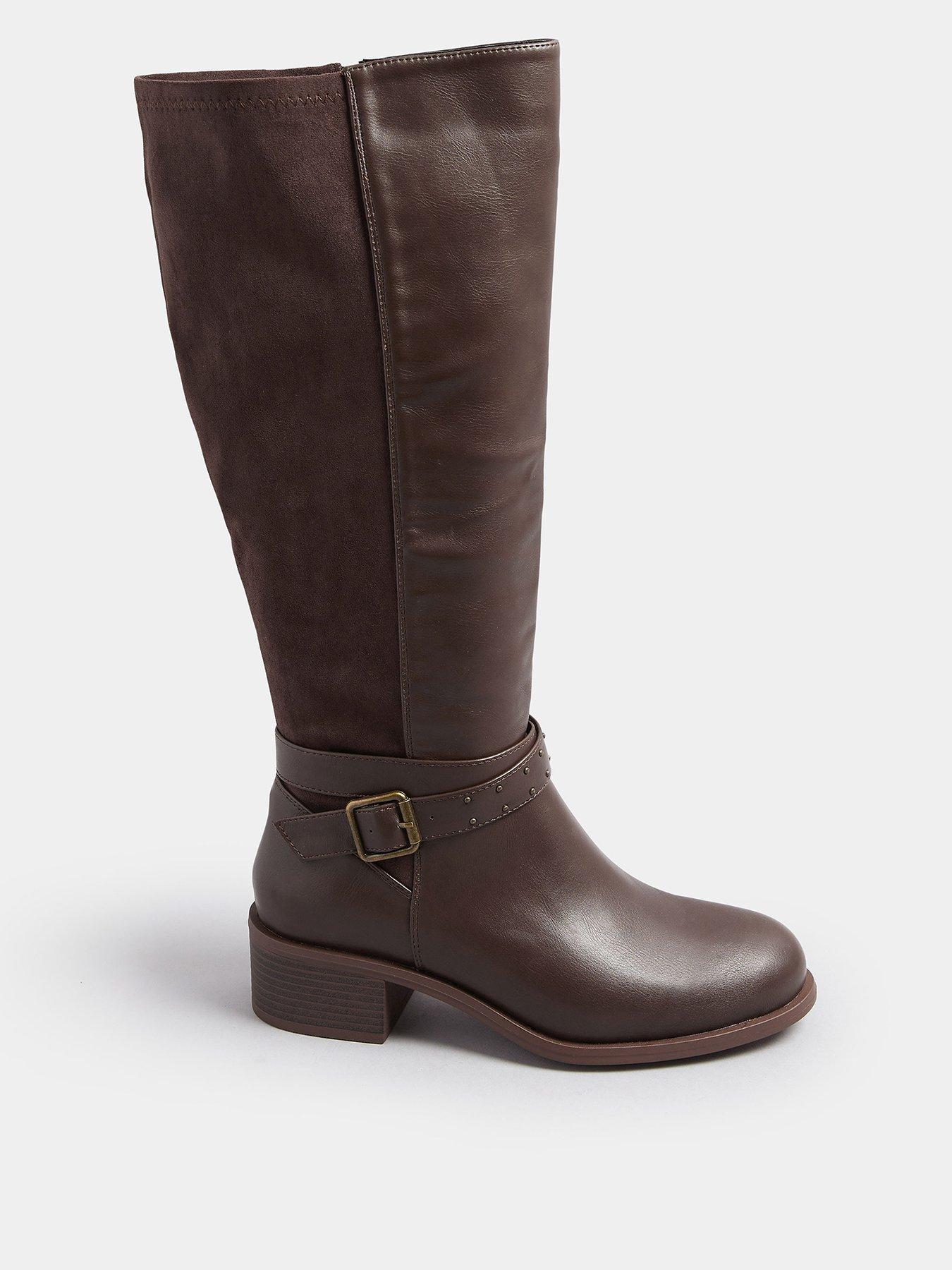 undefined Extra Wide Fit Block Metal Strap Boot
