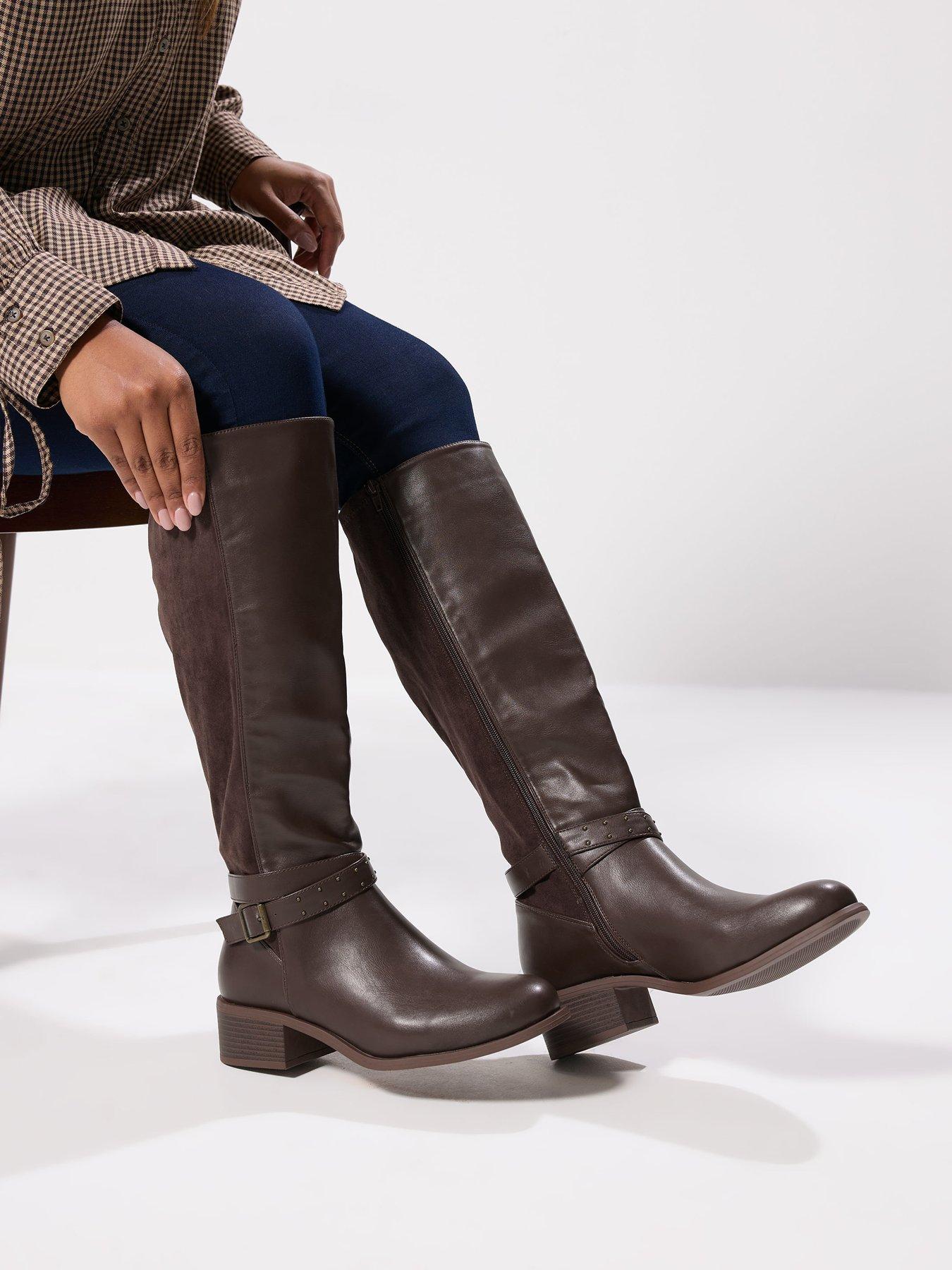 Image 4 of 4 of Yours Extra Wide Fit Block Metal Strap Boot