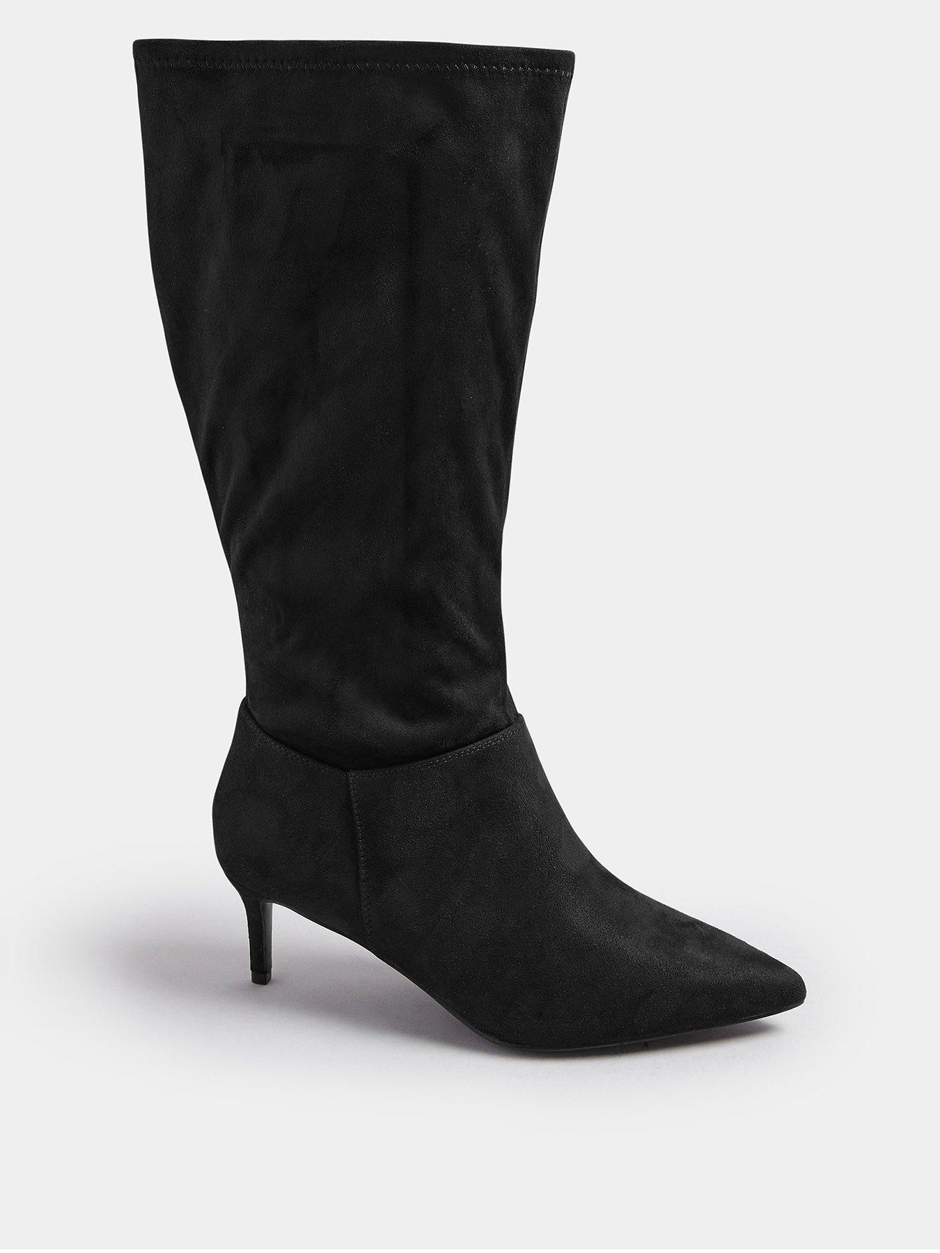 undefined Extra Wide Fit Point Knee Heel - Black