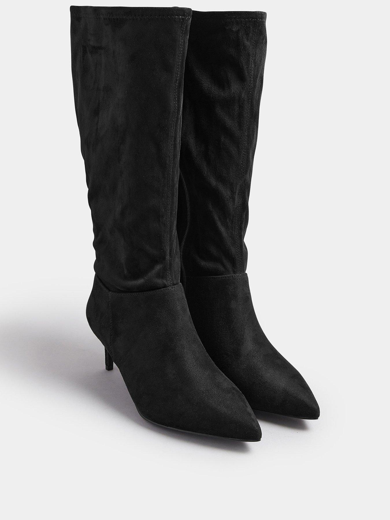 Image 2 of 4 of Yours Extra Wide Fit Point Knee Heel - Black
