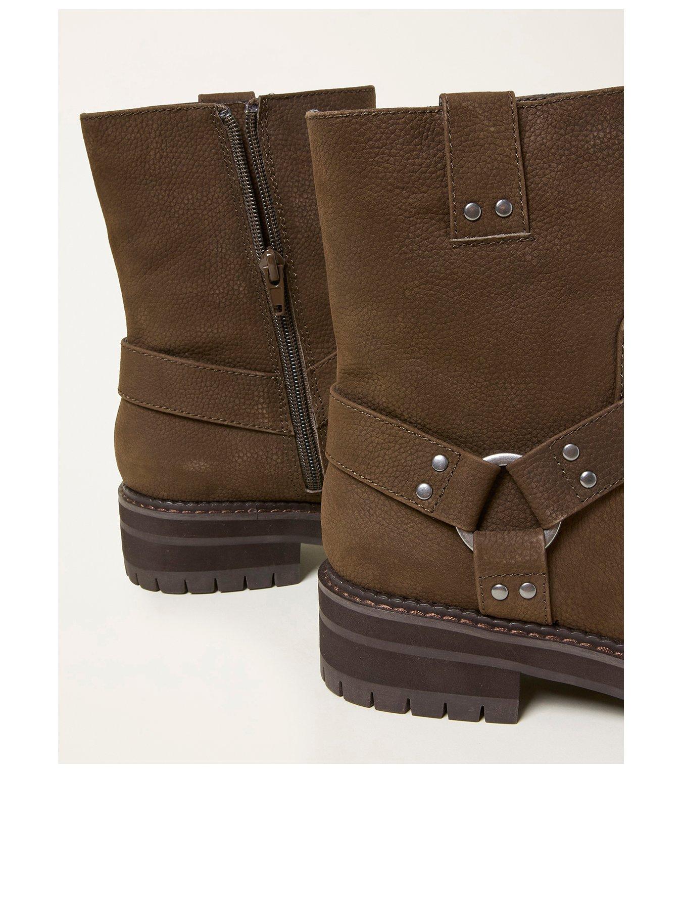 Image 3 of 3 of FatFace Leah Biker Boot - Chocolate Brown