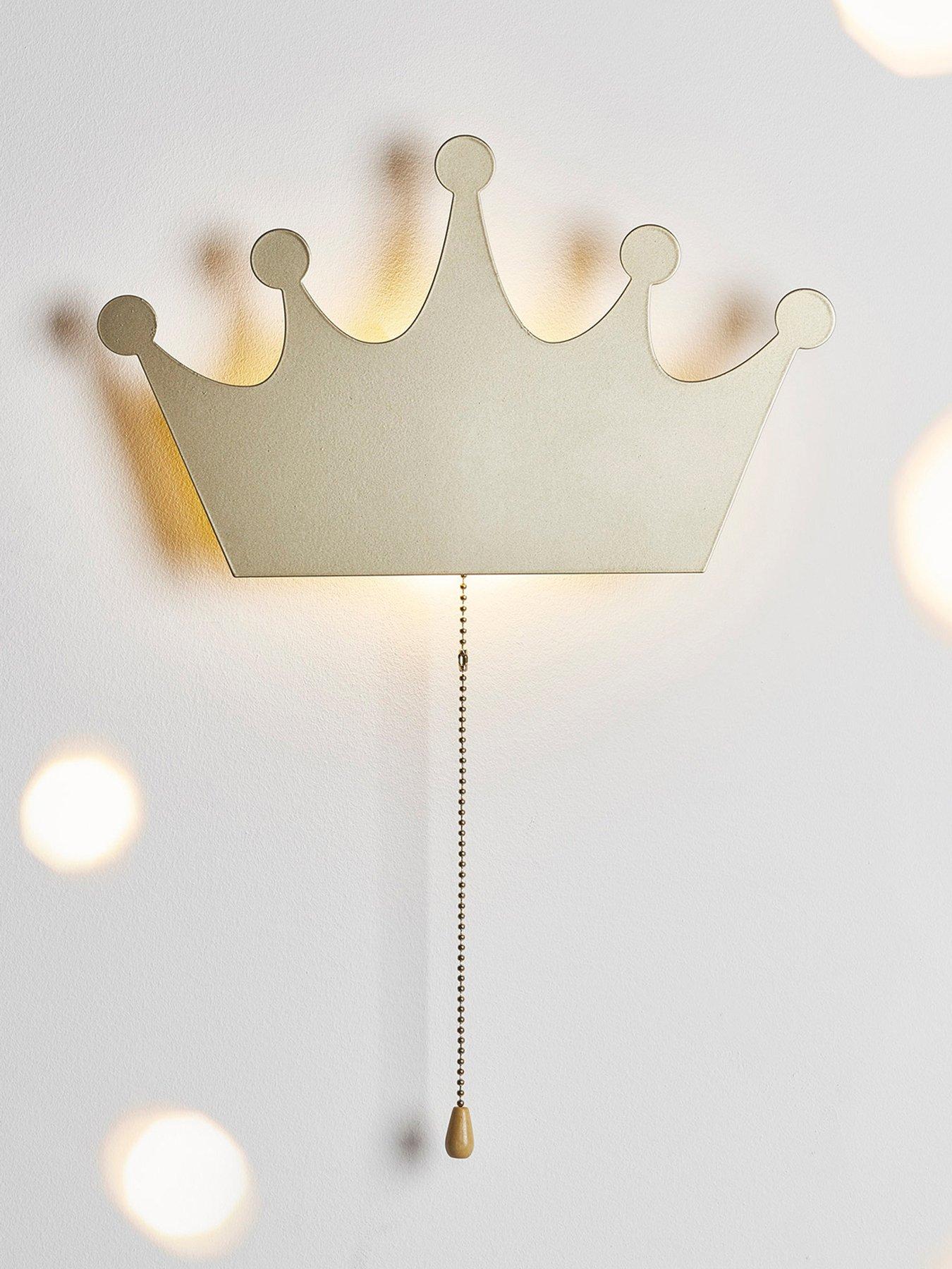 Lights4Fun Gold Crown Wall Light