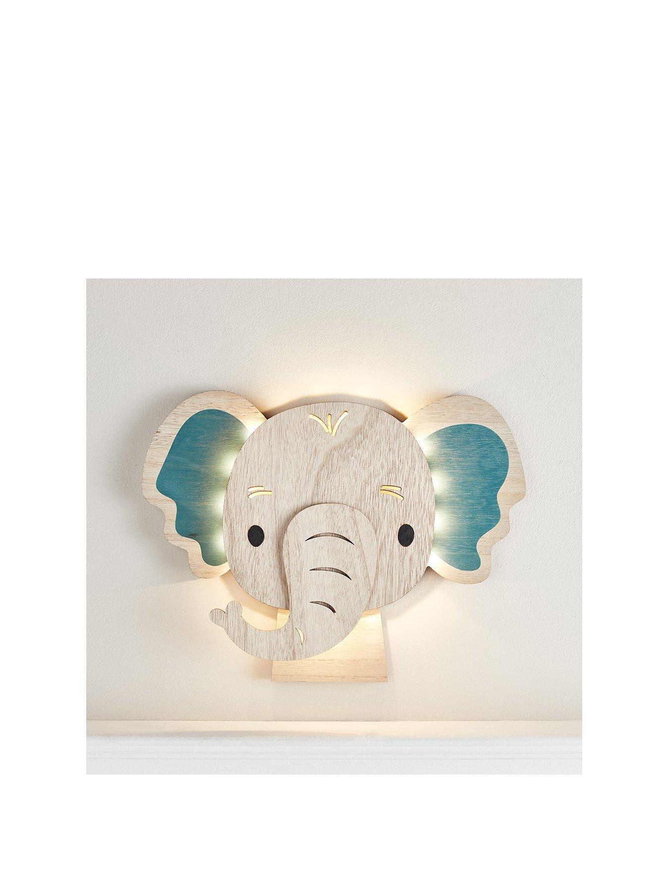  image of lights4fun-elephant-childrens-wall-light