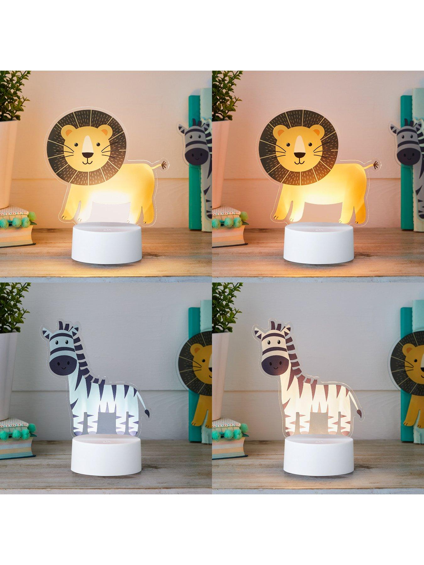  image of lights4fun-2-in-1-lion-amp-zebra-usb-childrens-light