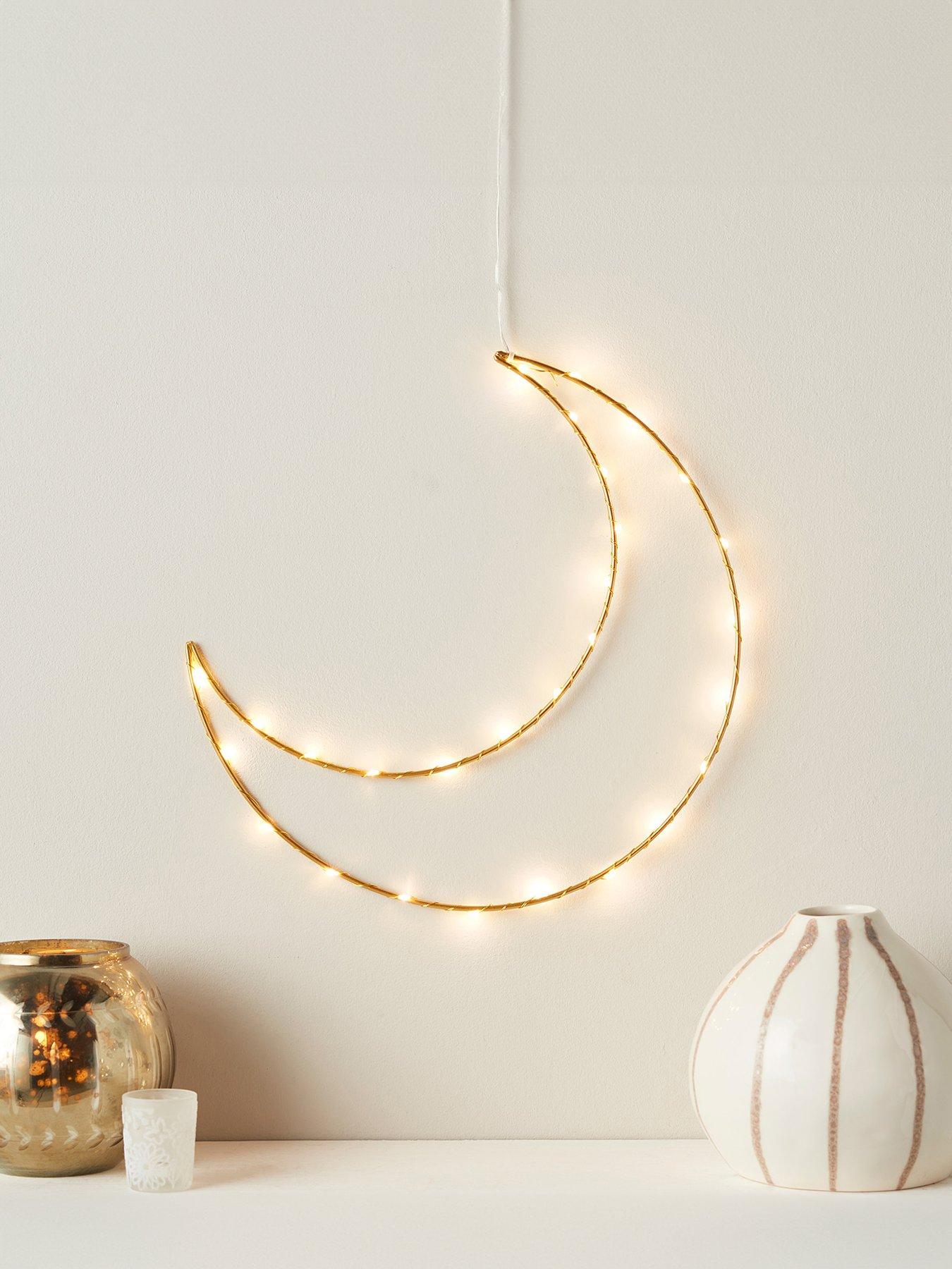 Lights4Fun 30cm Gold Osby Moon Battery Light