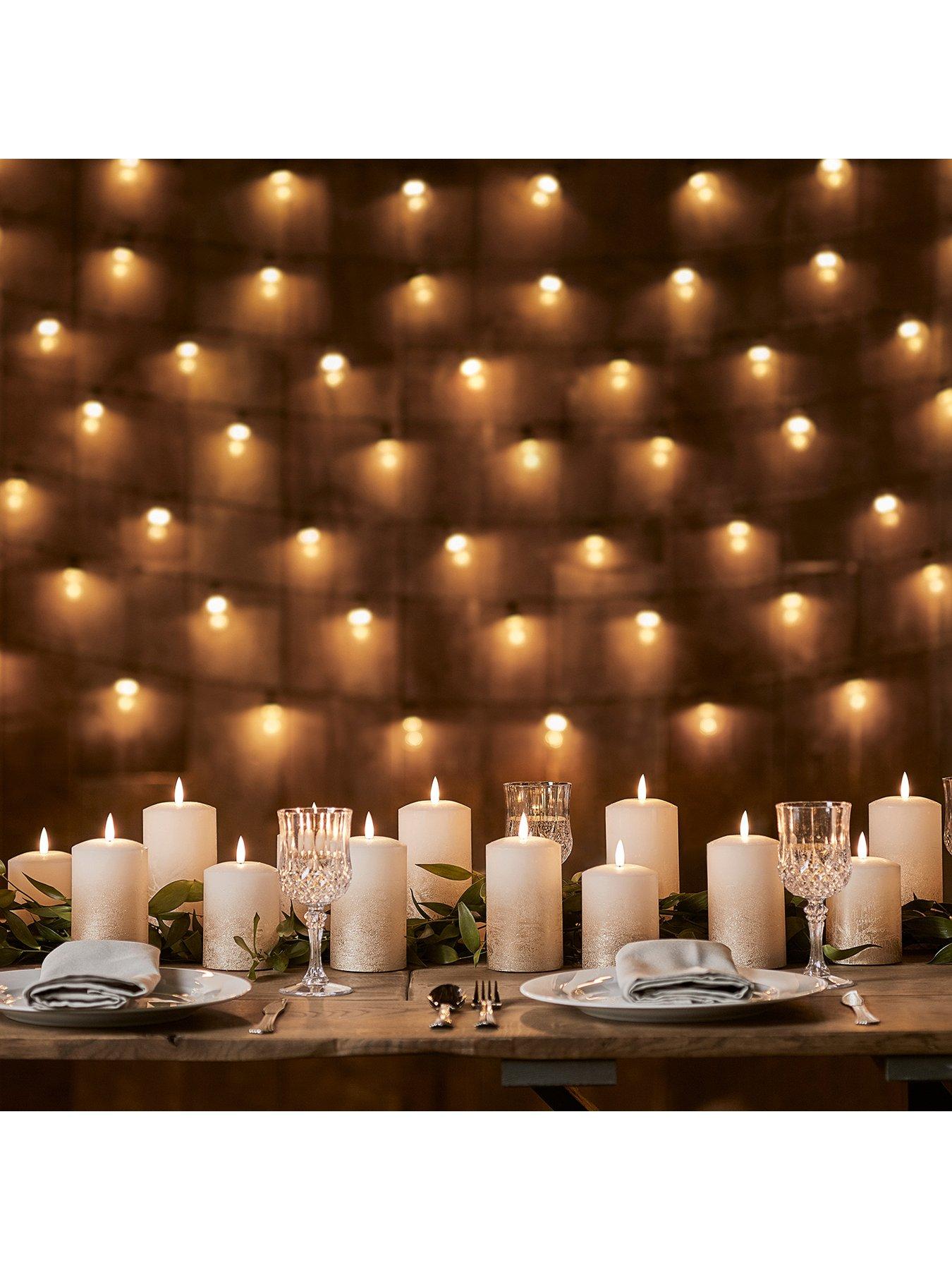  image of lights4fun-truglow-bronze-ombre-led-pillar-candle-trio