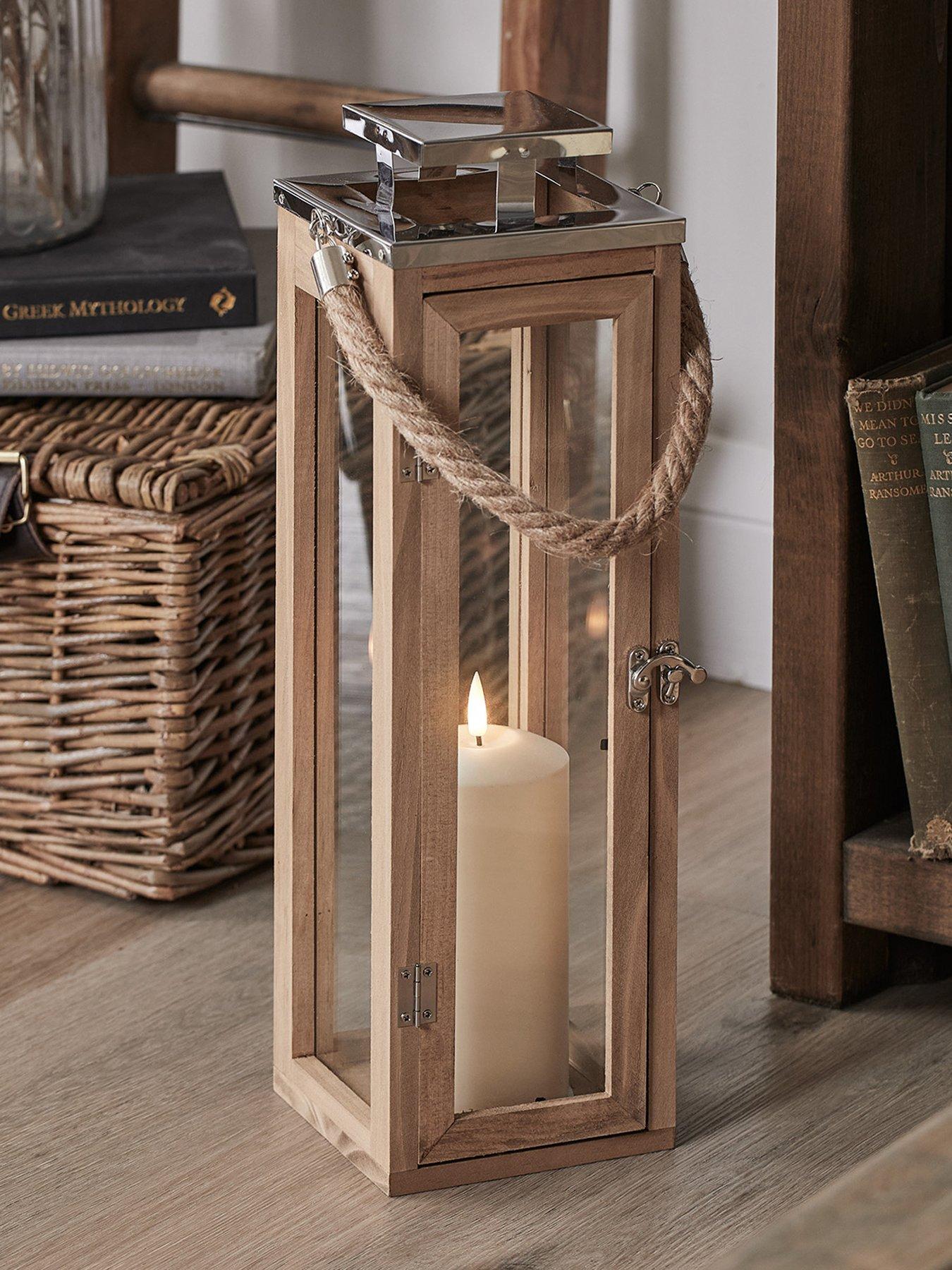 lights4fun-42cm-wooden-lantern-with-truglow-led-candle