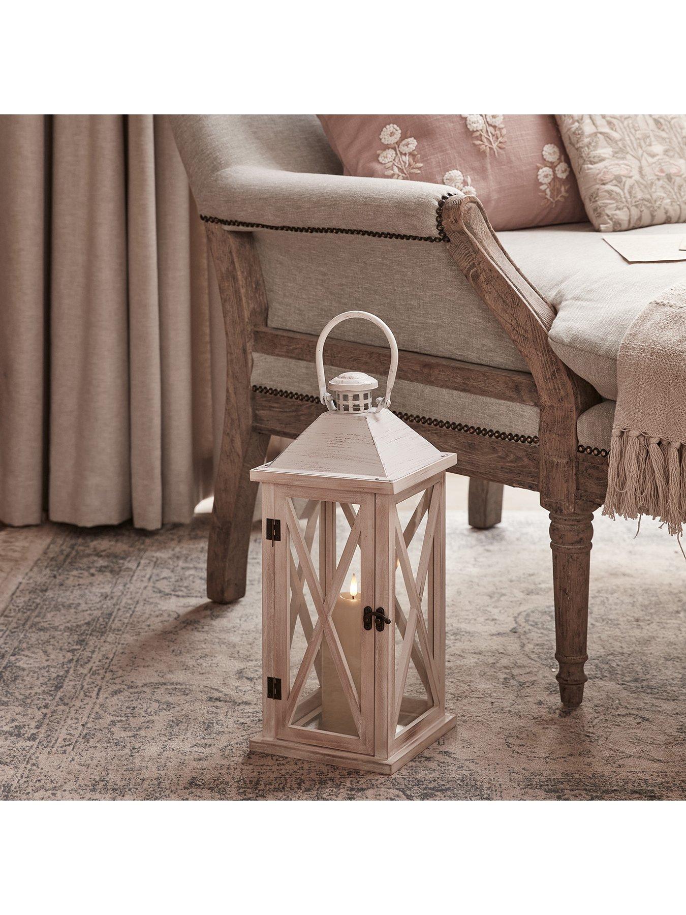 Image 3 of 3 of Lights4Fun Folkestone Wooden Lantern with TruGlow Candle