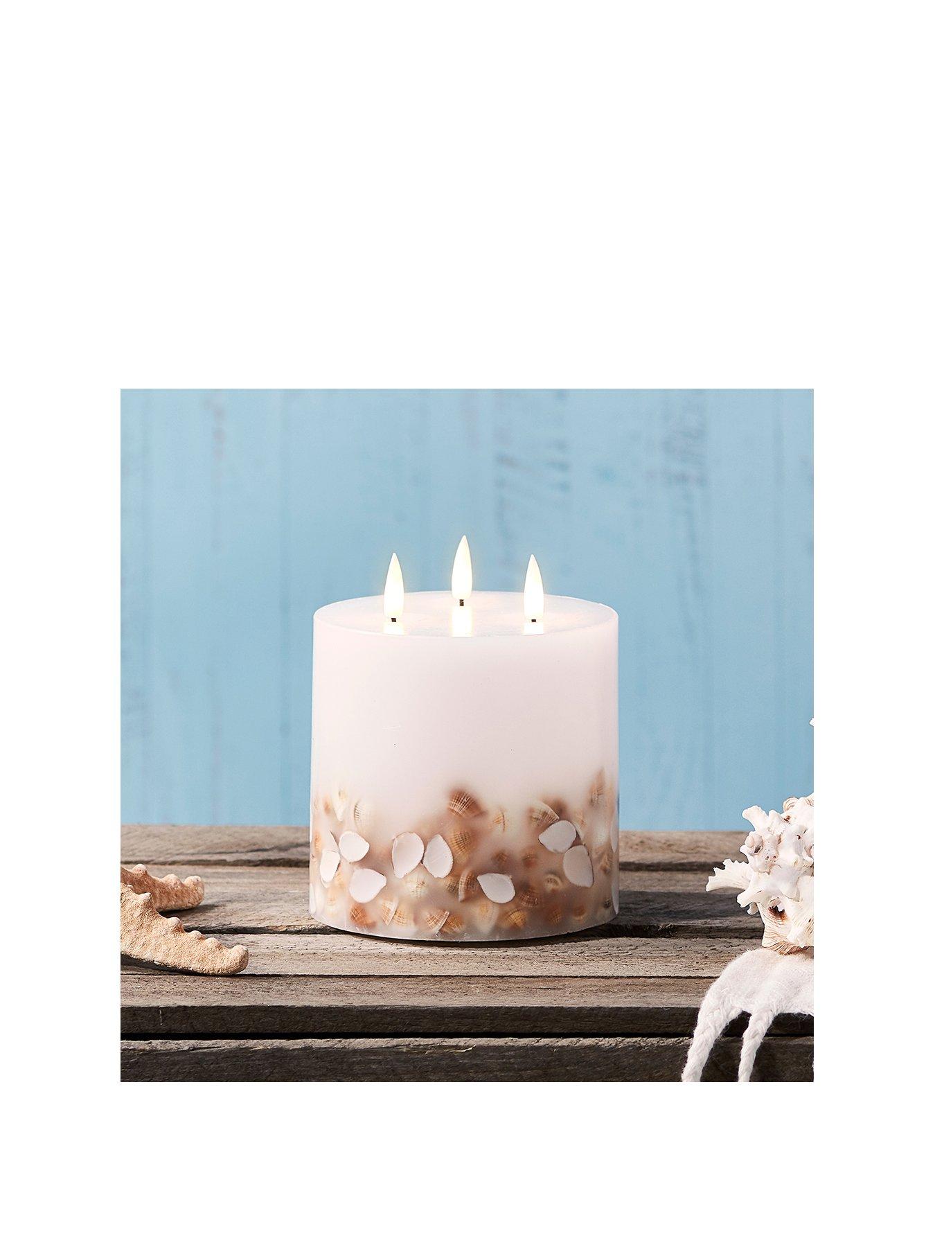  image of lights4fun-truglow-led-shell-3-wick-candle