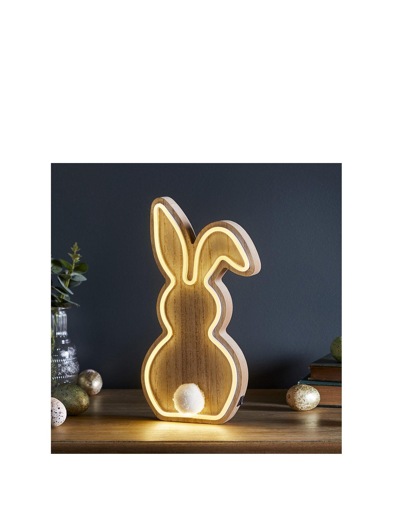  image of lights4fun-wooden-bunny-neon-light