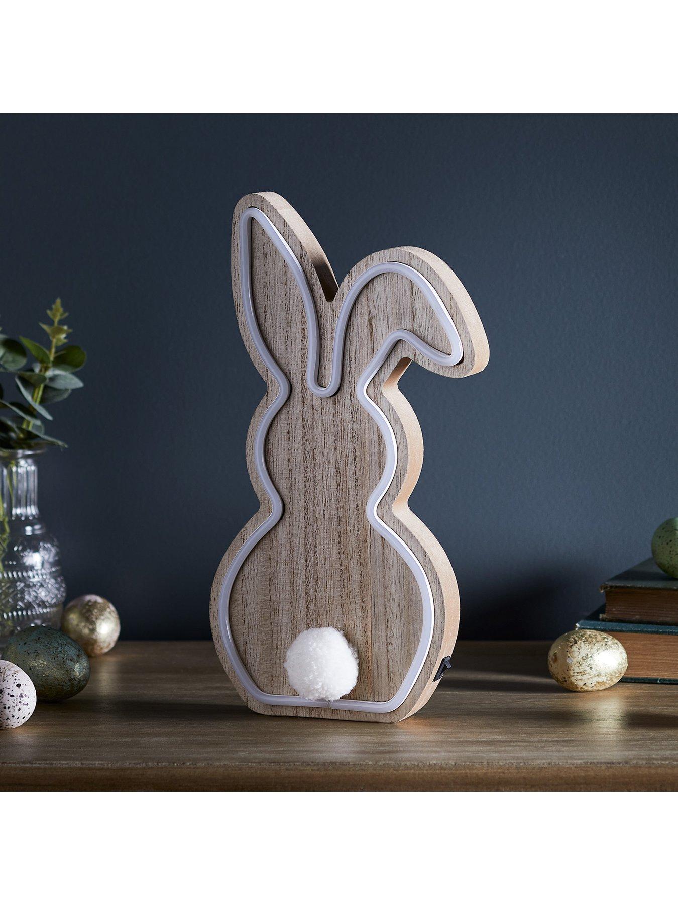  image of lights4fun-wooden-bunny-neon-light