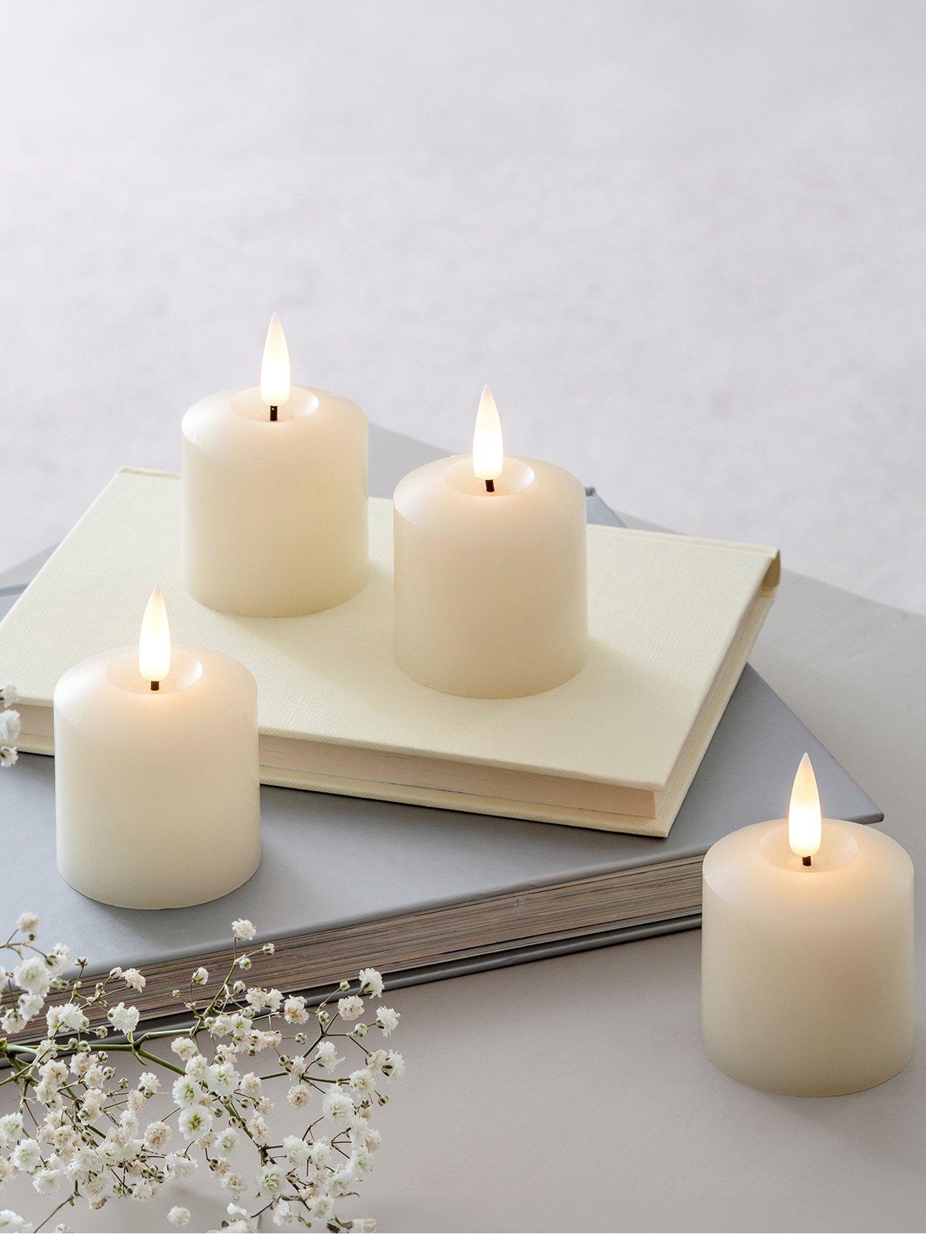 Lights4Fun 4 TruGlow Ivory LED Votive Candles