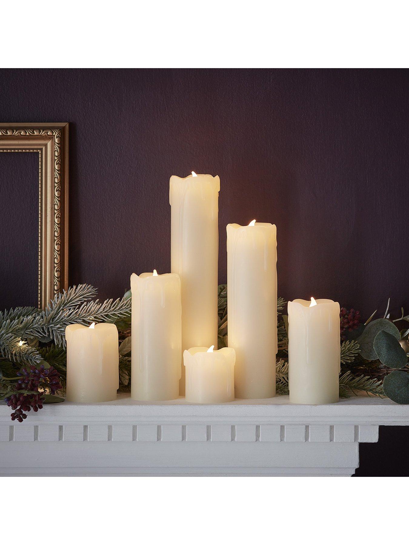  image of lights4fun-6-slim-led-battery-candles-with-dripping-wax