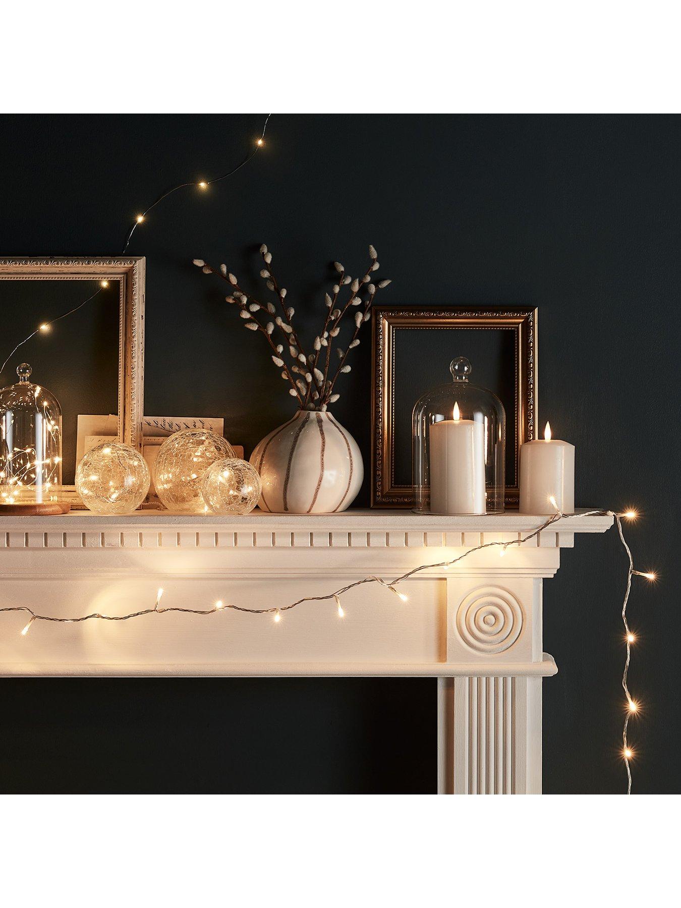  image of lights4fun-3-clear-glass-fairy-light-orbs