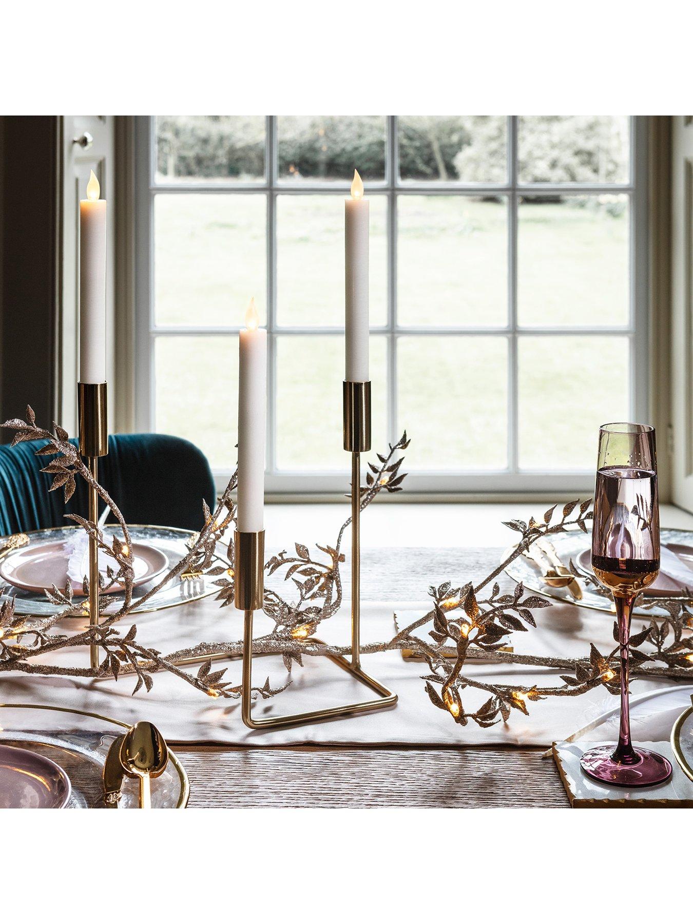 Image 3 of 4 of Lights4Fun 2 Ivory LED Taper Candles