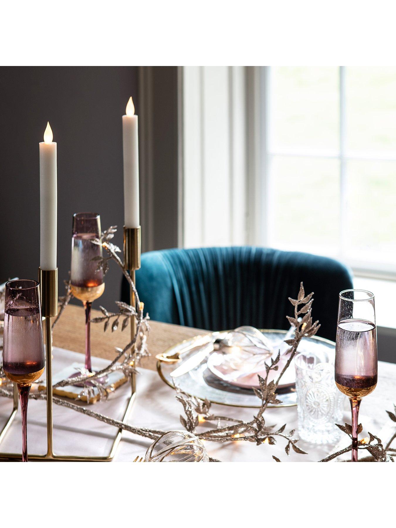 Image 4 of 4 of Lights4Fun 2 Ivory LED Taper Candles