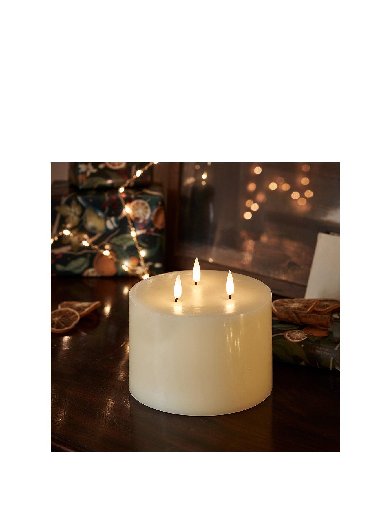Image 2 of 7 of Lights4Fun TruGlow Ivory LED 3 Wick Candle