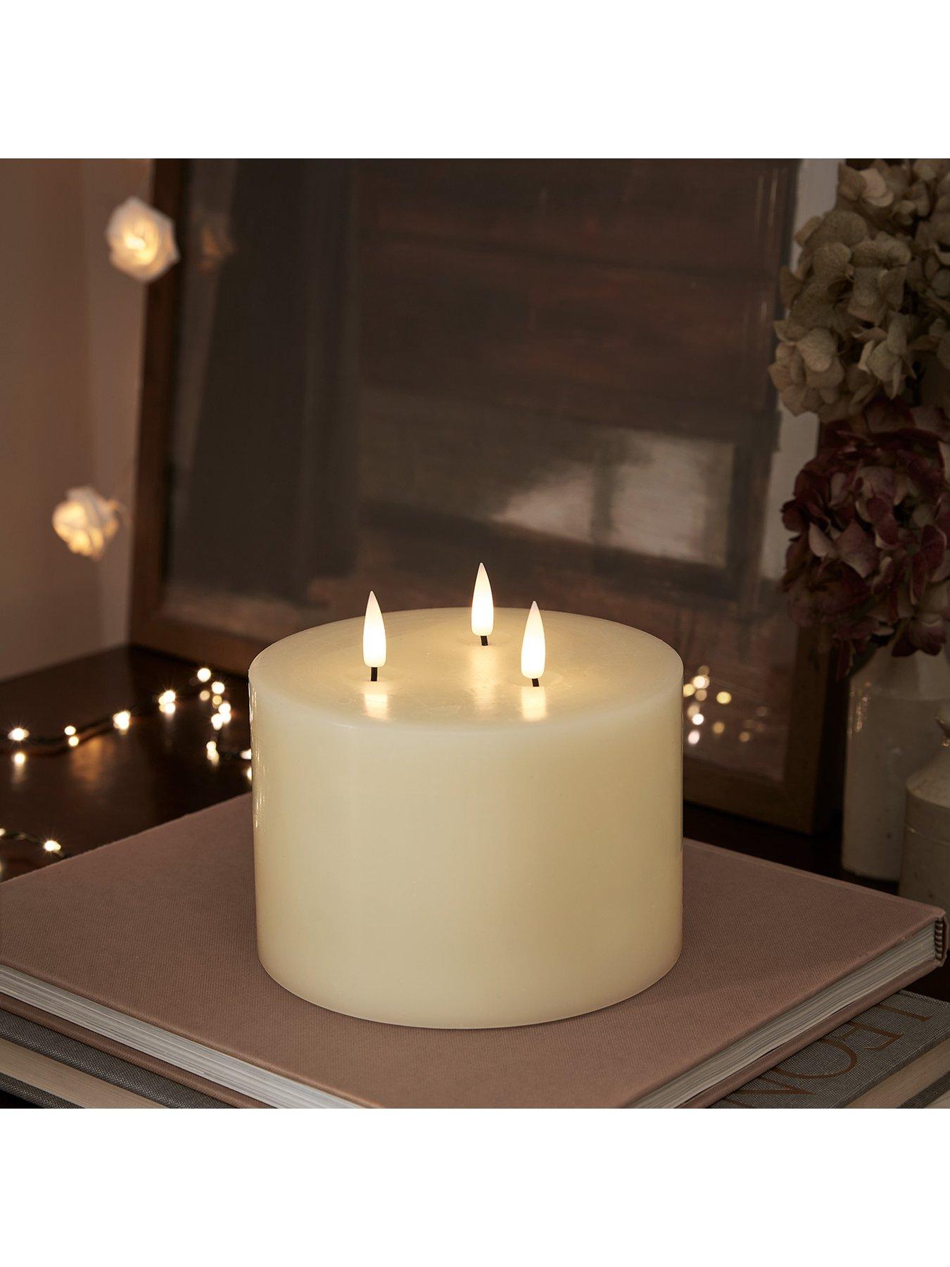 Image 3 of 7 of Lights4Fun TruGlow Ivory LED 3 Wick Candle