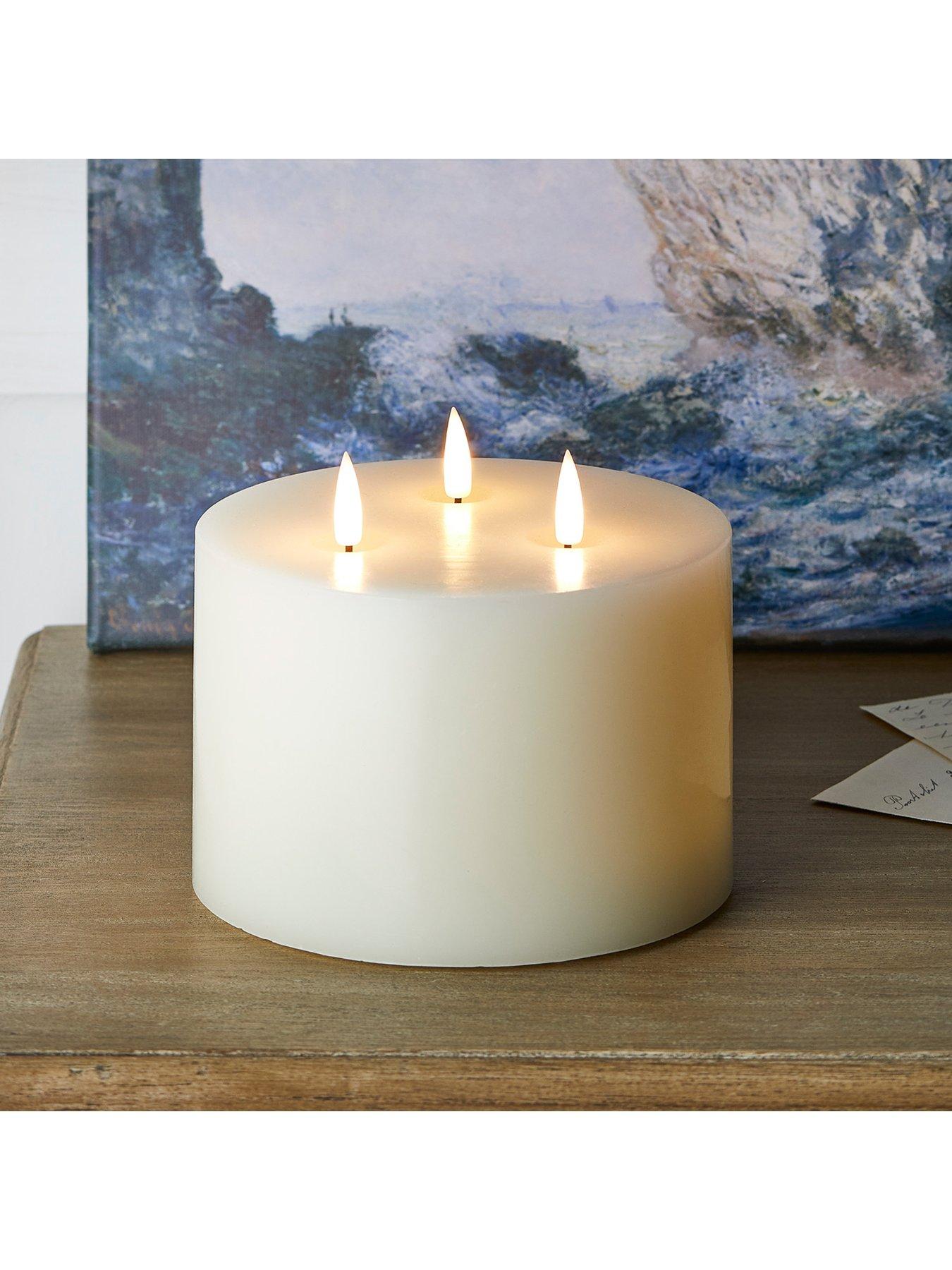 Image 5 of 7 of Lights4Fun TruGlow Ivory LED 3 Wick Candle