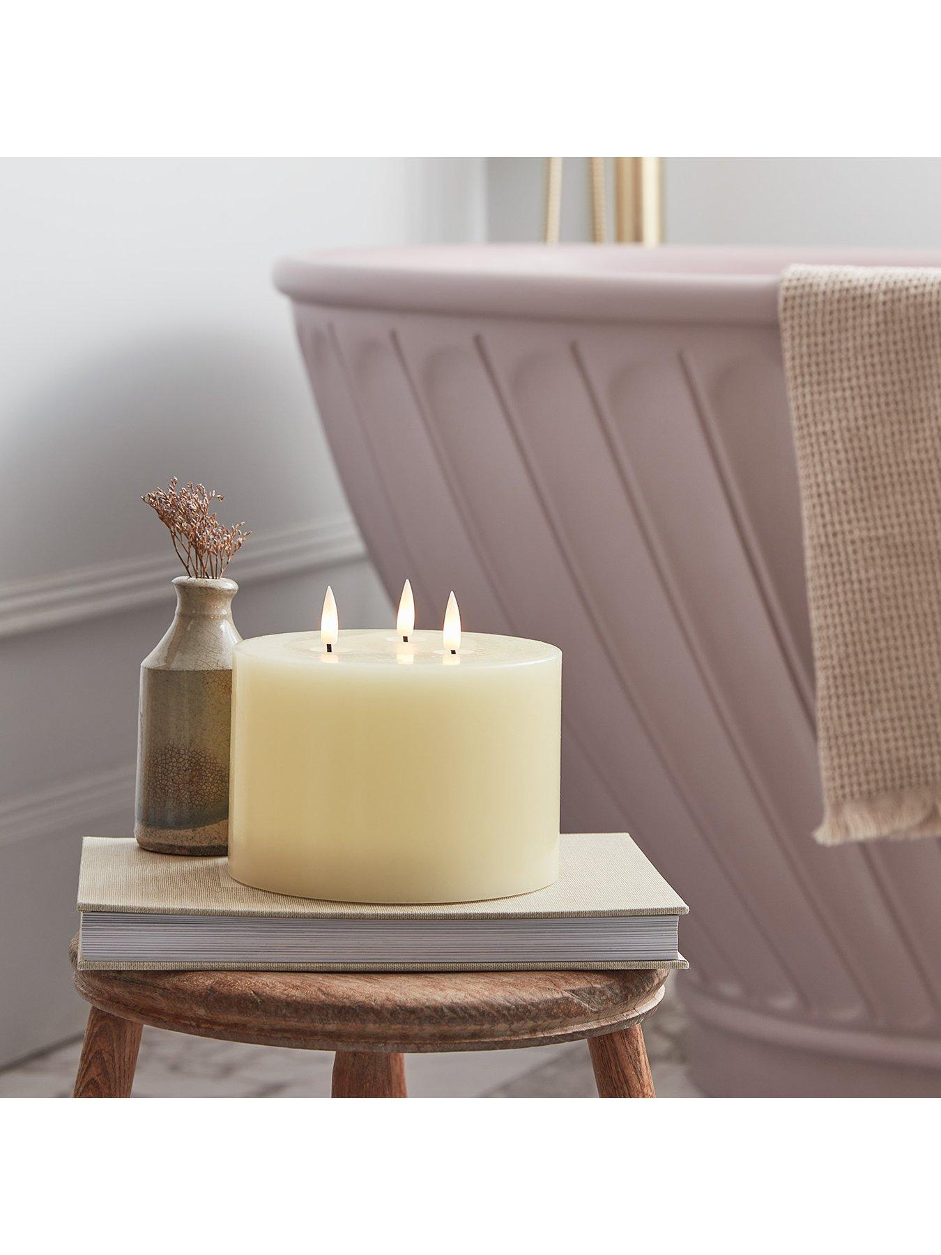 Image 7 of 7 of Lights4Fun TruGlow Ivory LED 3 Wick Candle