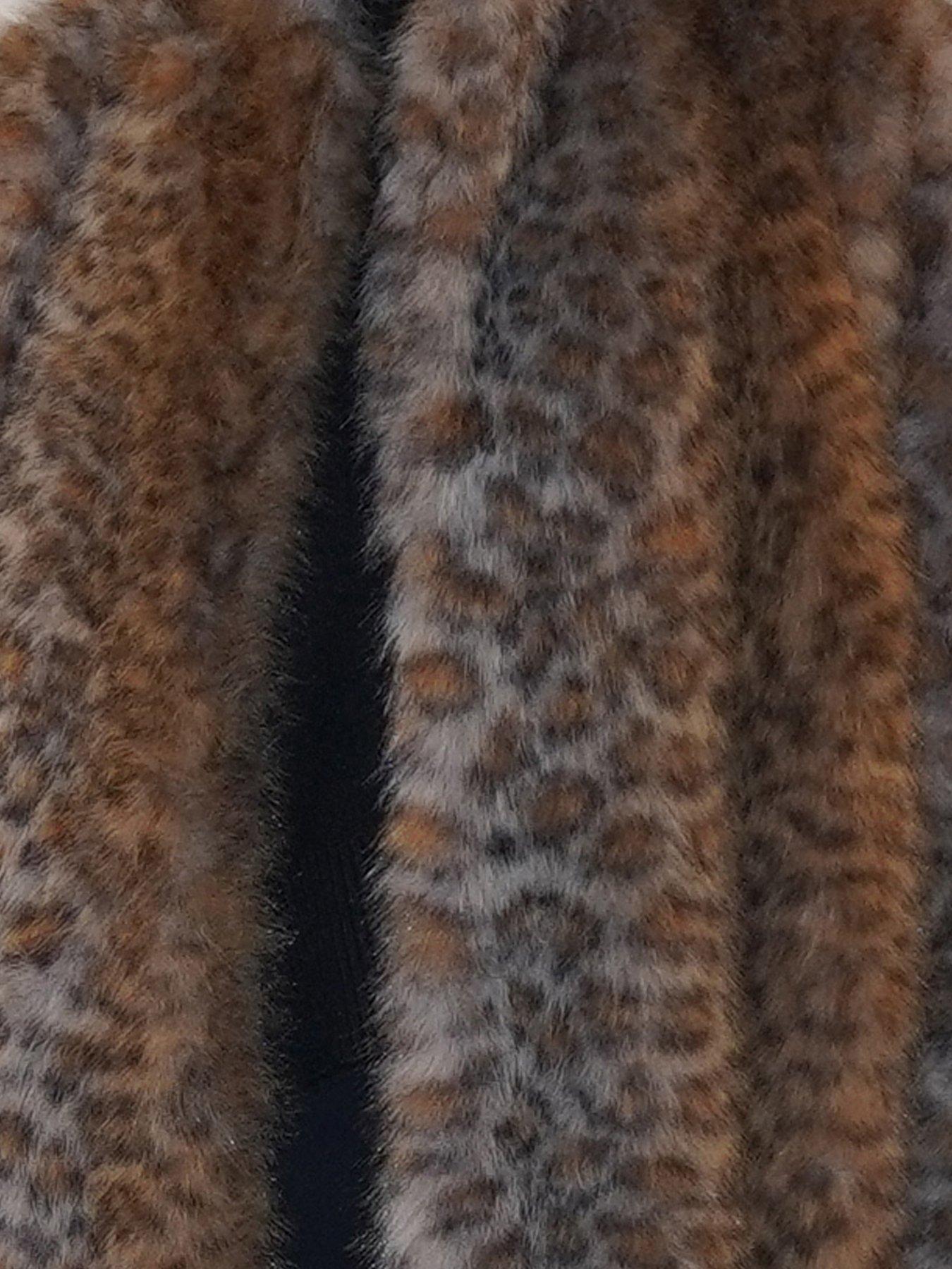 Image 6 of 6 of Religion Dolly Faux Fur Leopard Animal Print Coat - Animal