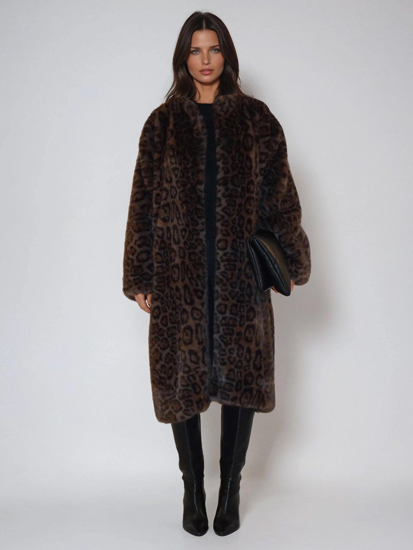  image of religion-dark-oversized-esme-leopard-faux-fur-coat-animal