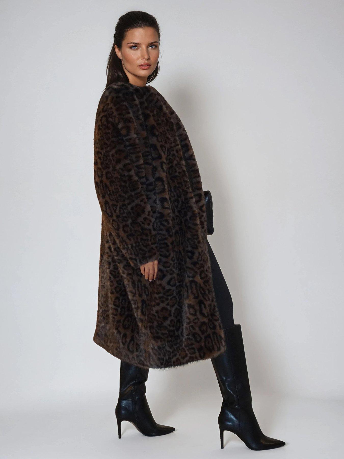  image of religion-dark-oversized-esme-leopard-faux-fur-coat-animal