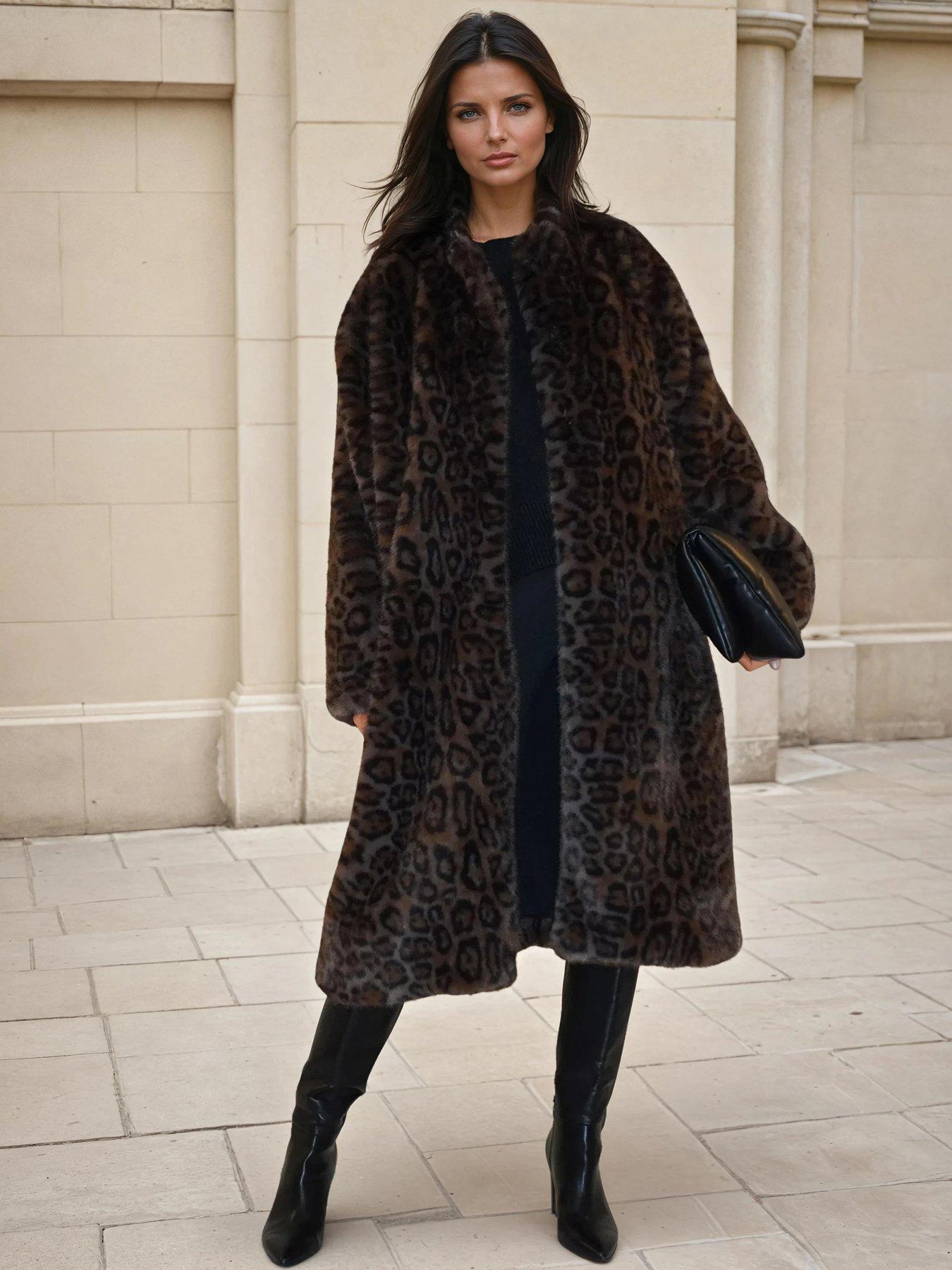  image of religion-dark-oversized-esme-leopard-faux-fur-coat-animal
