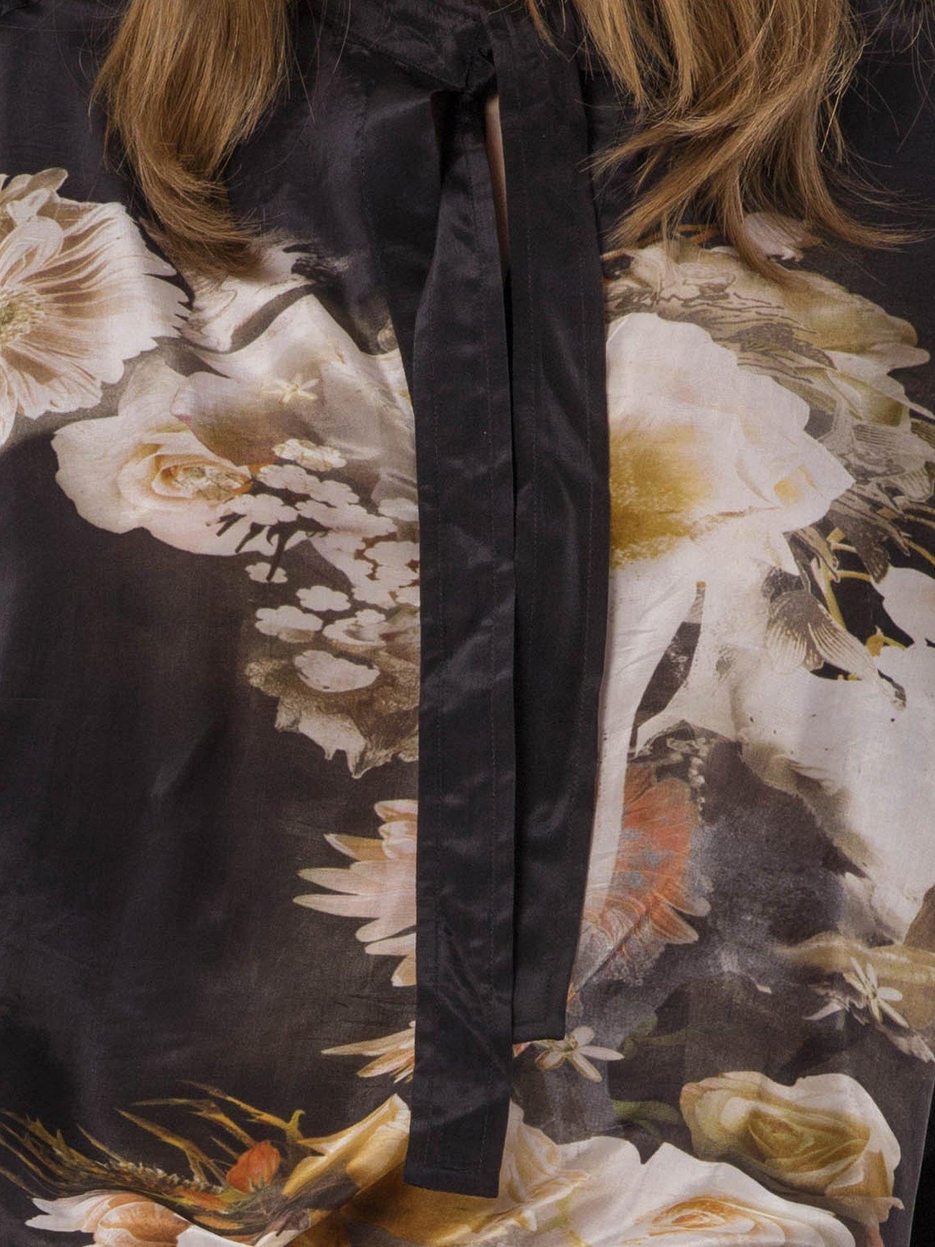 Image 6 of 6 of Religion Lola Oversized Floral Placement Blouse - Black