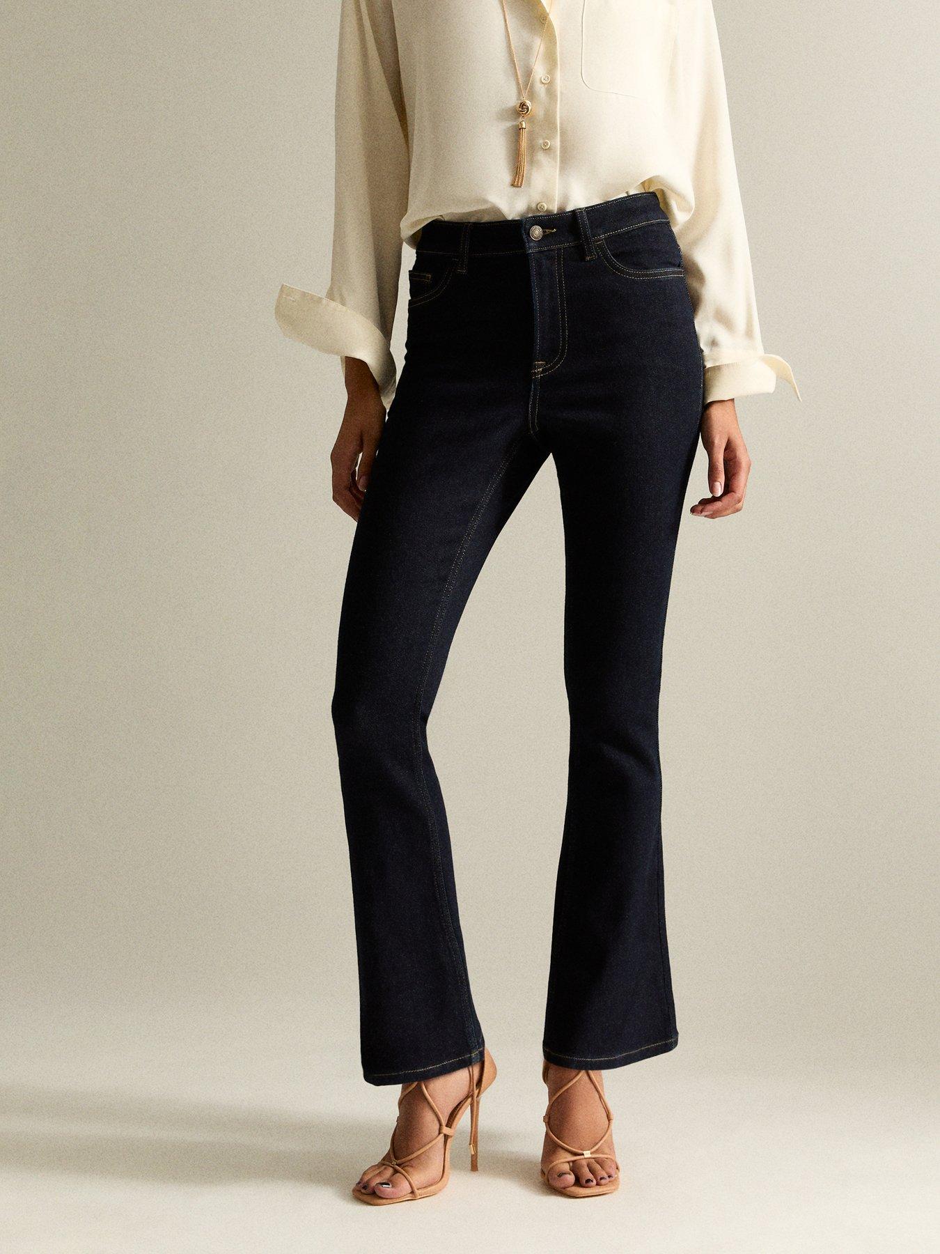  image of new-look-montana-crease-front-flare-jeans-blue