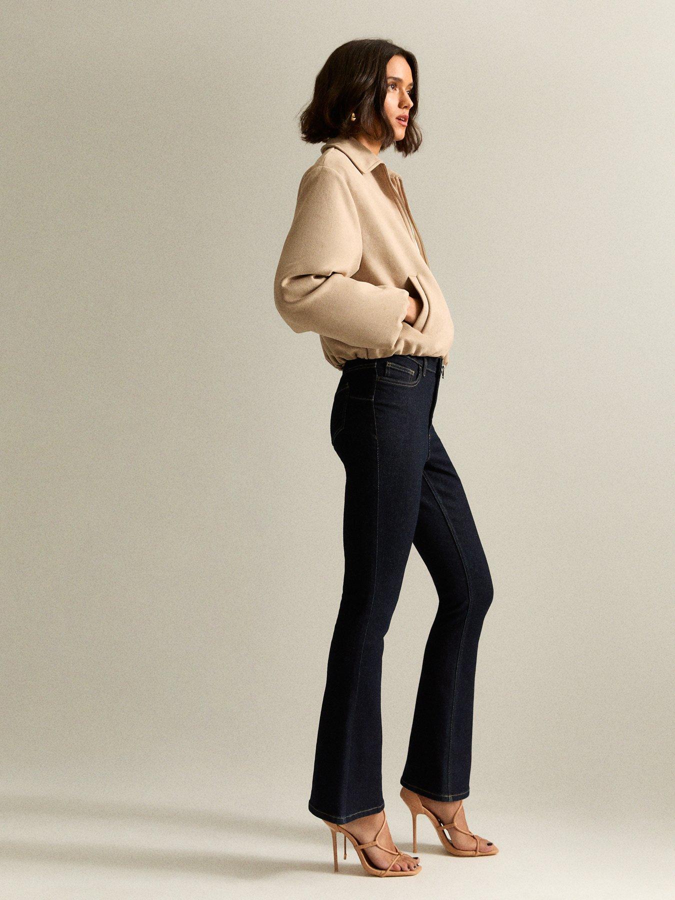  image of new-look-montana-crease-front-flare-jeans-blue