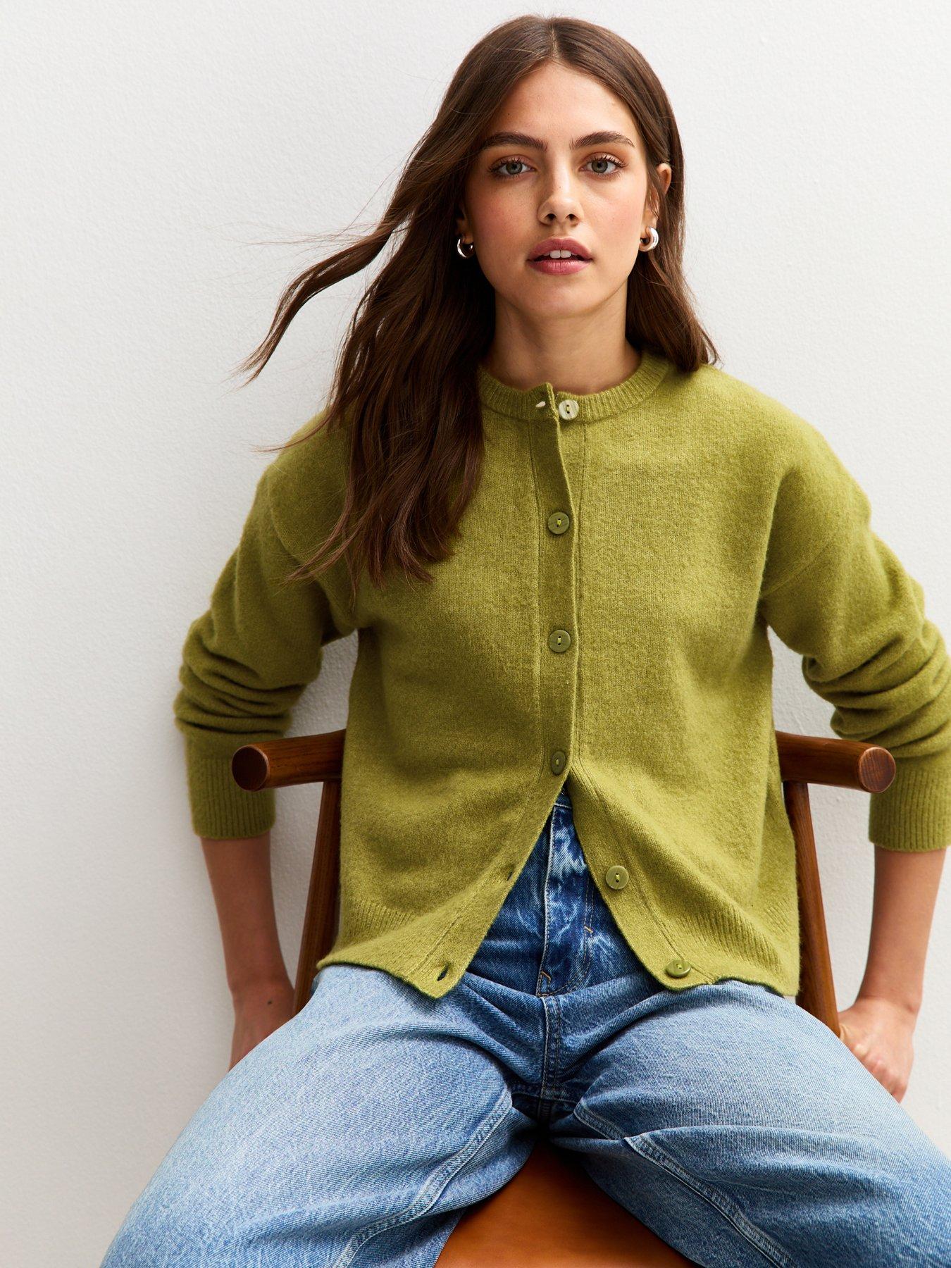new-look-crew-neck-knit-cardigan-green