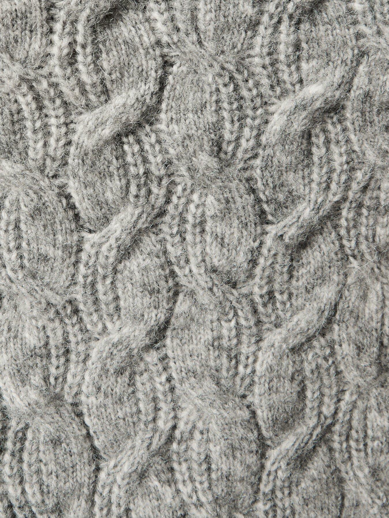 Image 5 of 5 of New Look Grey Cable Knit Roll Neck Jumper