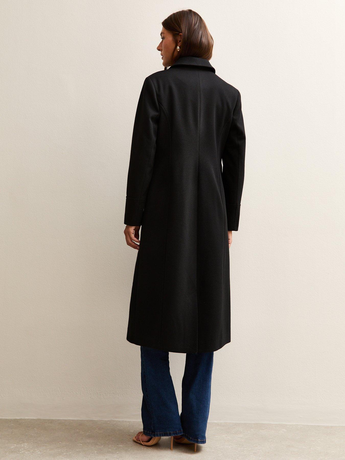  image of new-look-black-double-breasted-coat
