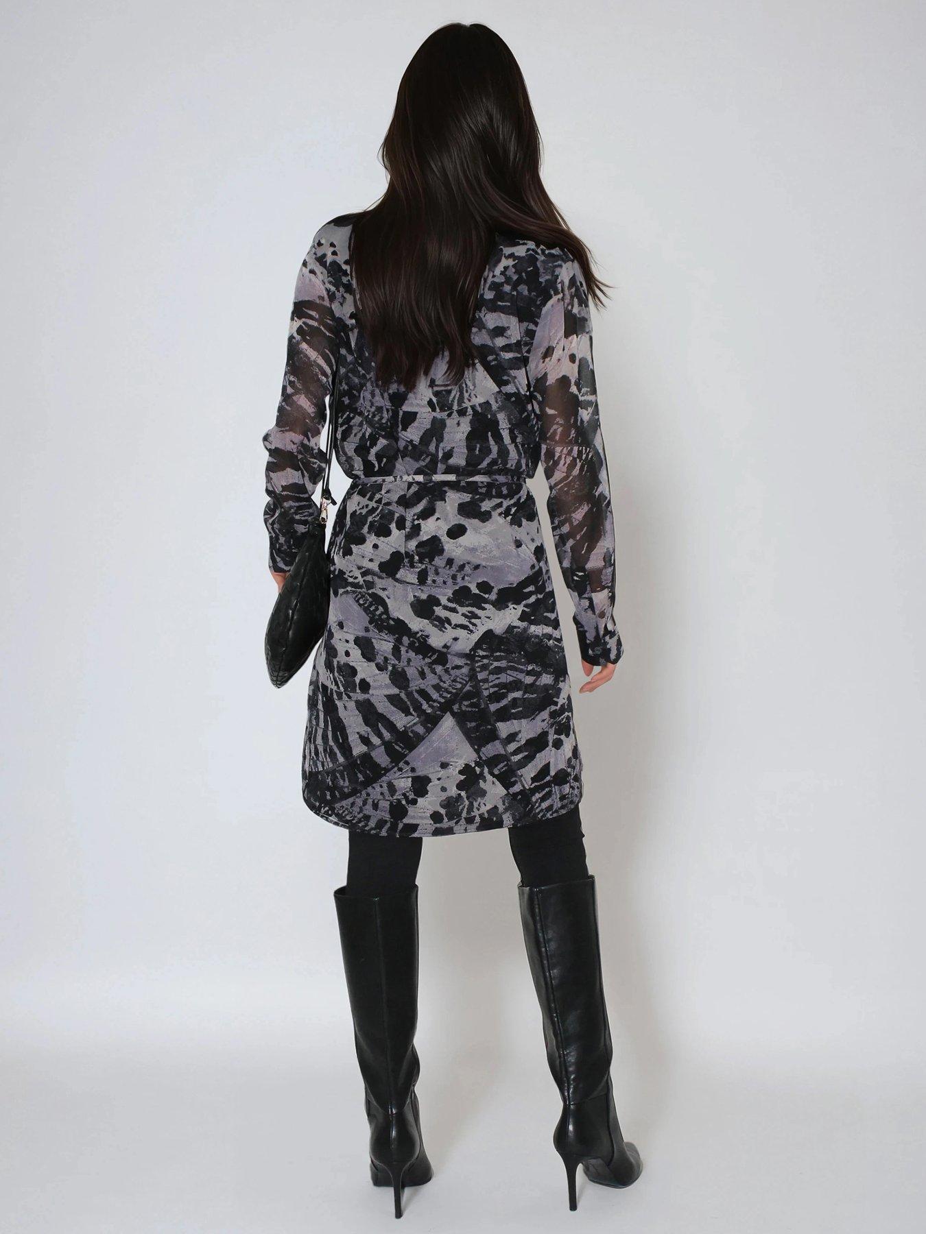 stillFront image of religion-zoe-animal-print-long-line-tunic-dress-animal