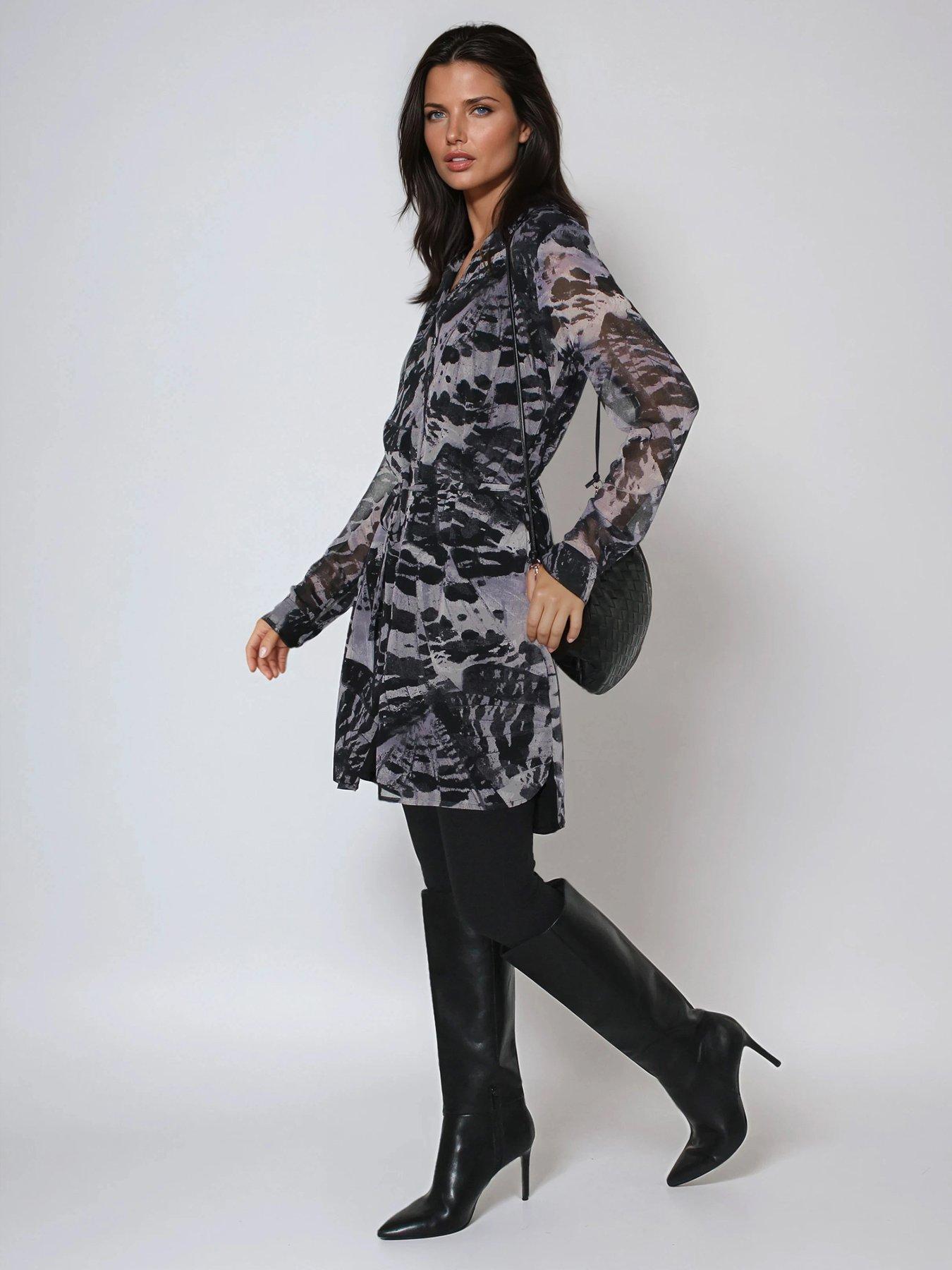  image of religion-zoe-animal-print-long-line-tunic-dress-animal