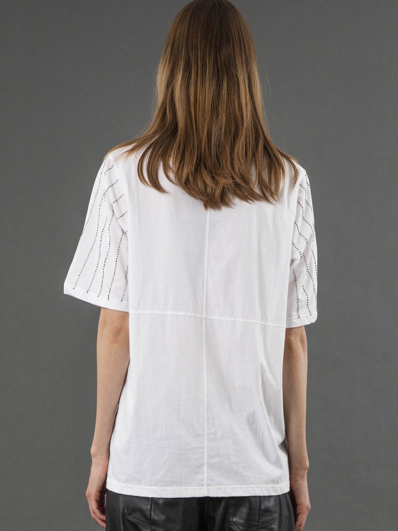 Image 2 of 6 of Religion Oversized Boxy Eagle Embellished T-shirt - White