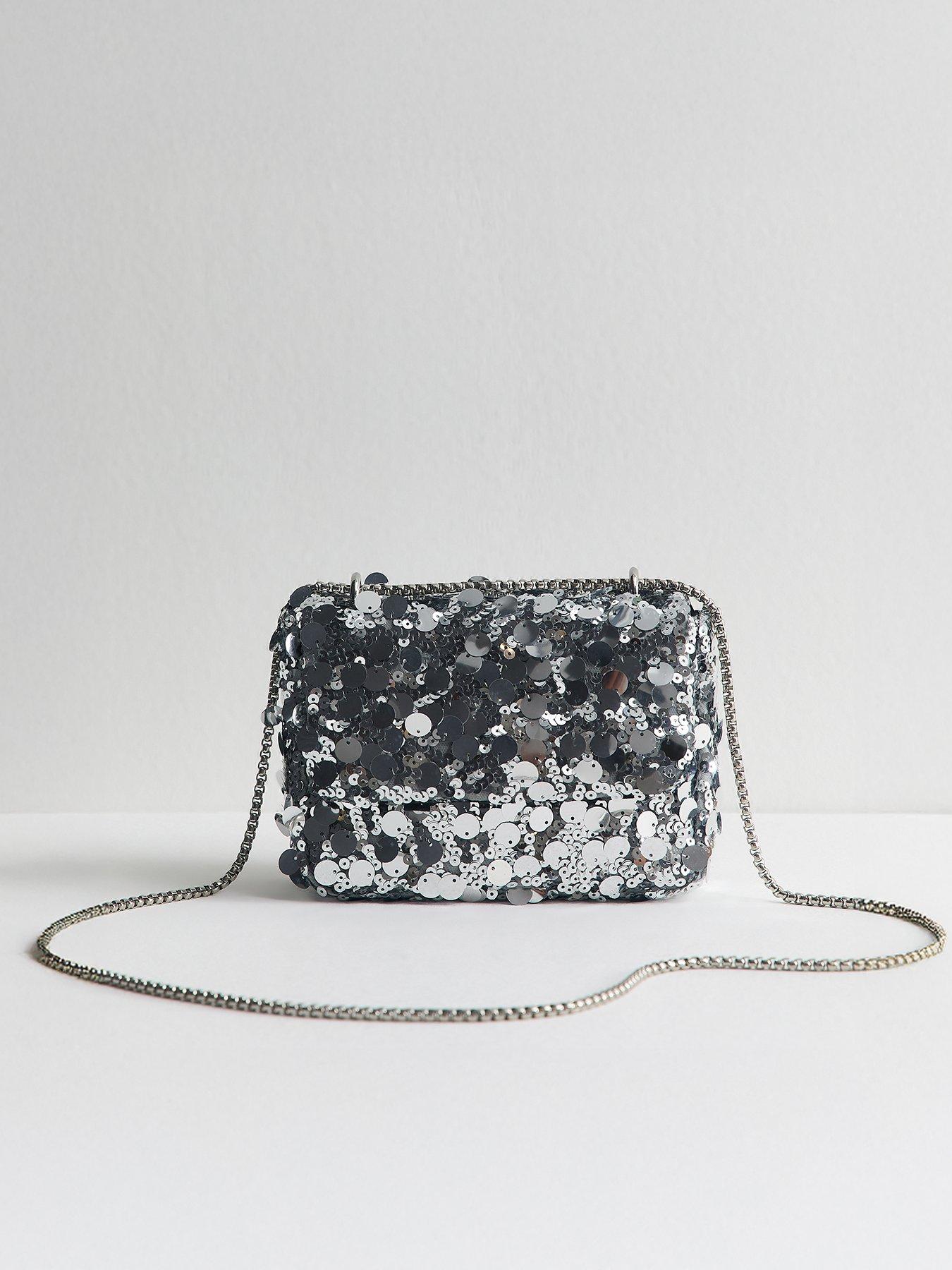 New Look Silver Sequin Cross Body Bag